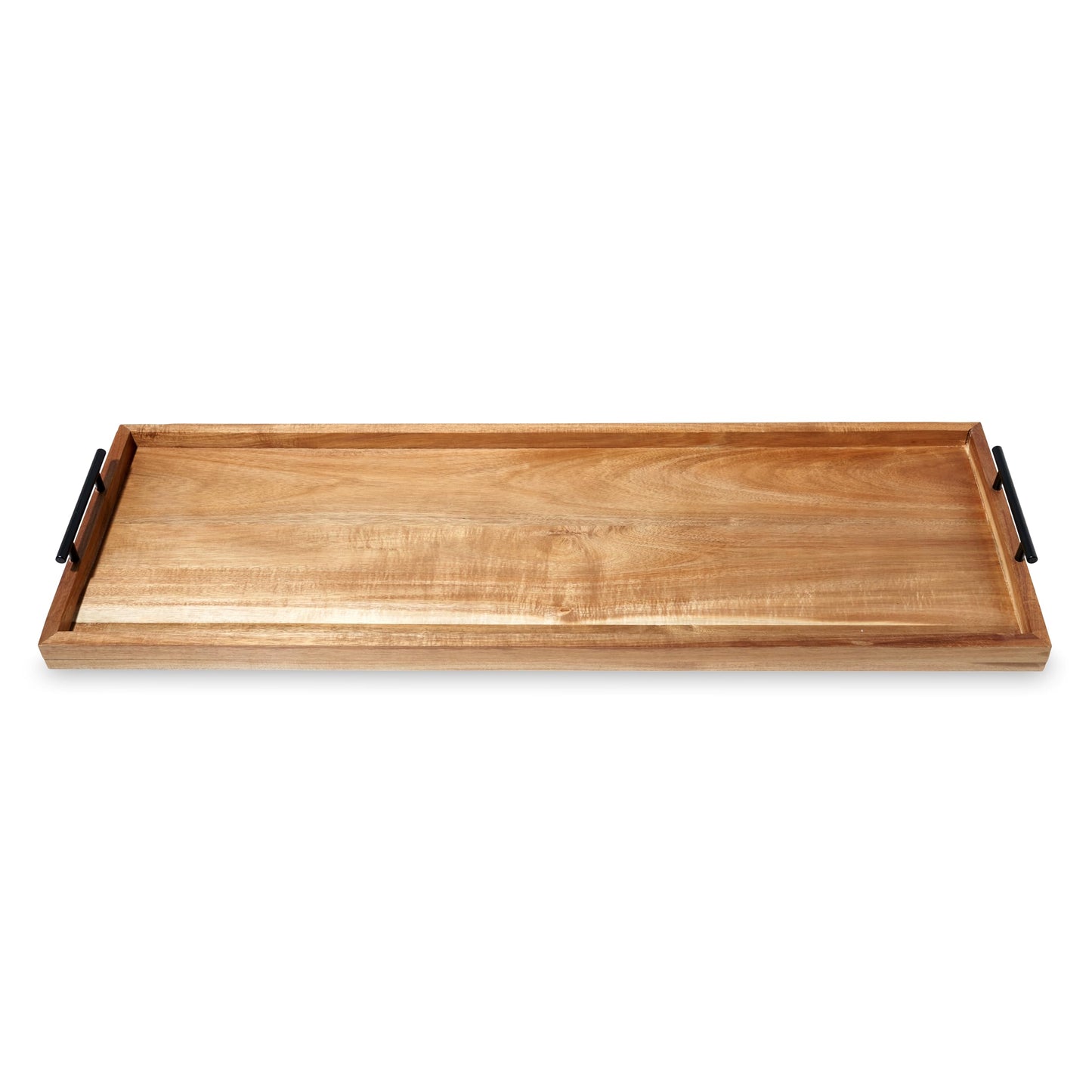 Twine Modern Manor Longboard Cheese Platter with Handles, Rectangular Cheese Board and Home Decor Tray, Dining Table Accessories Acacia Wood Set of 1