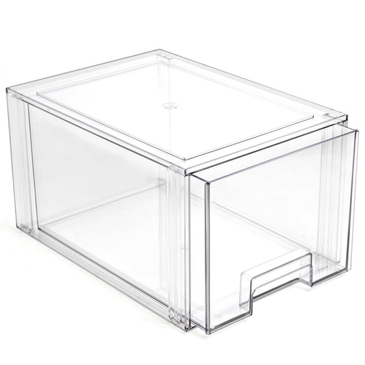 BINO | Stackable Storage Drawers, Tall Large - Clear | THE CRATE COLLECTION | Storage Bins With Drawers | Bathroom Organizers | Under Sink Organizer | Vanity Cabinet Home Organization