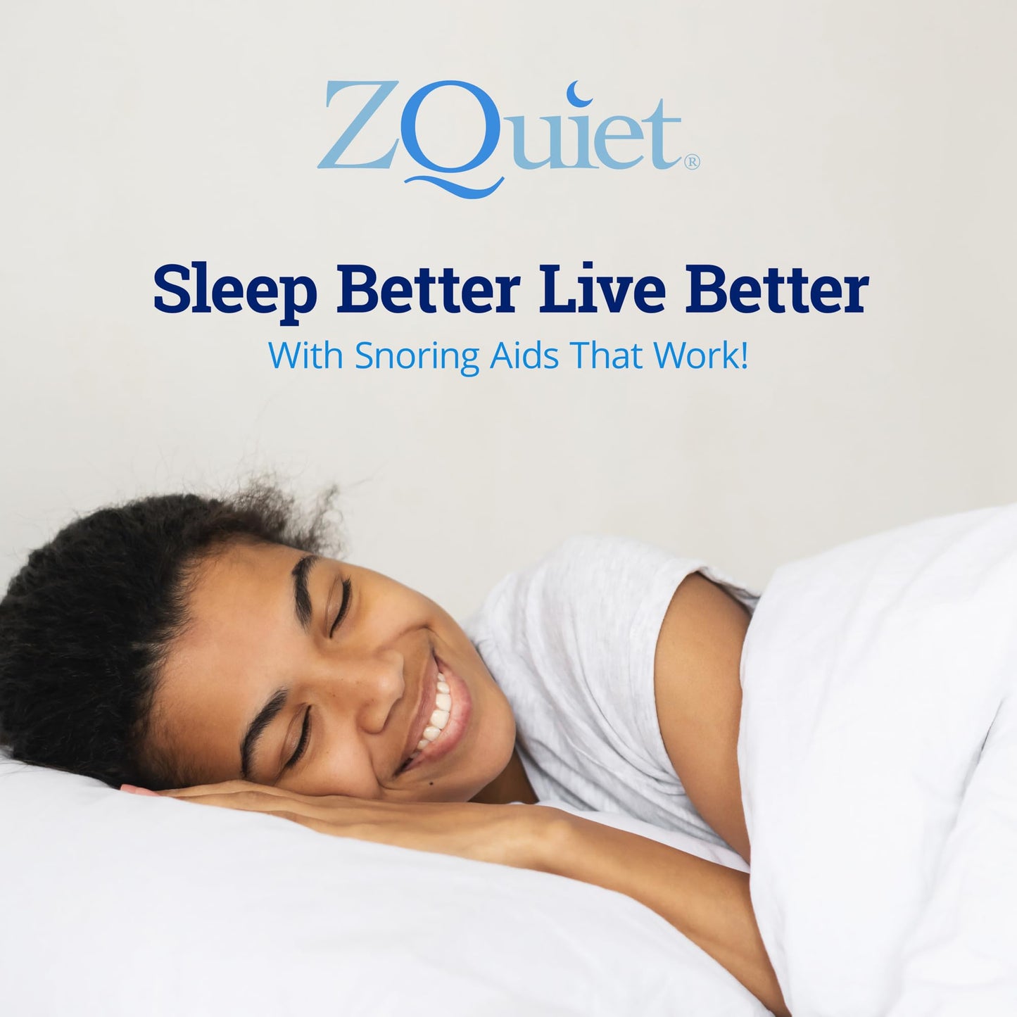 ZQuiet Anti-Snoring Mouthpiece Solution - Comfort Size #1 (Single Device) + Cleaner (1.5oz Bottle) - Made in USA Snoring Solution for a Better Night’s Sleep (Blue)
