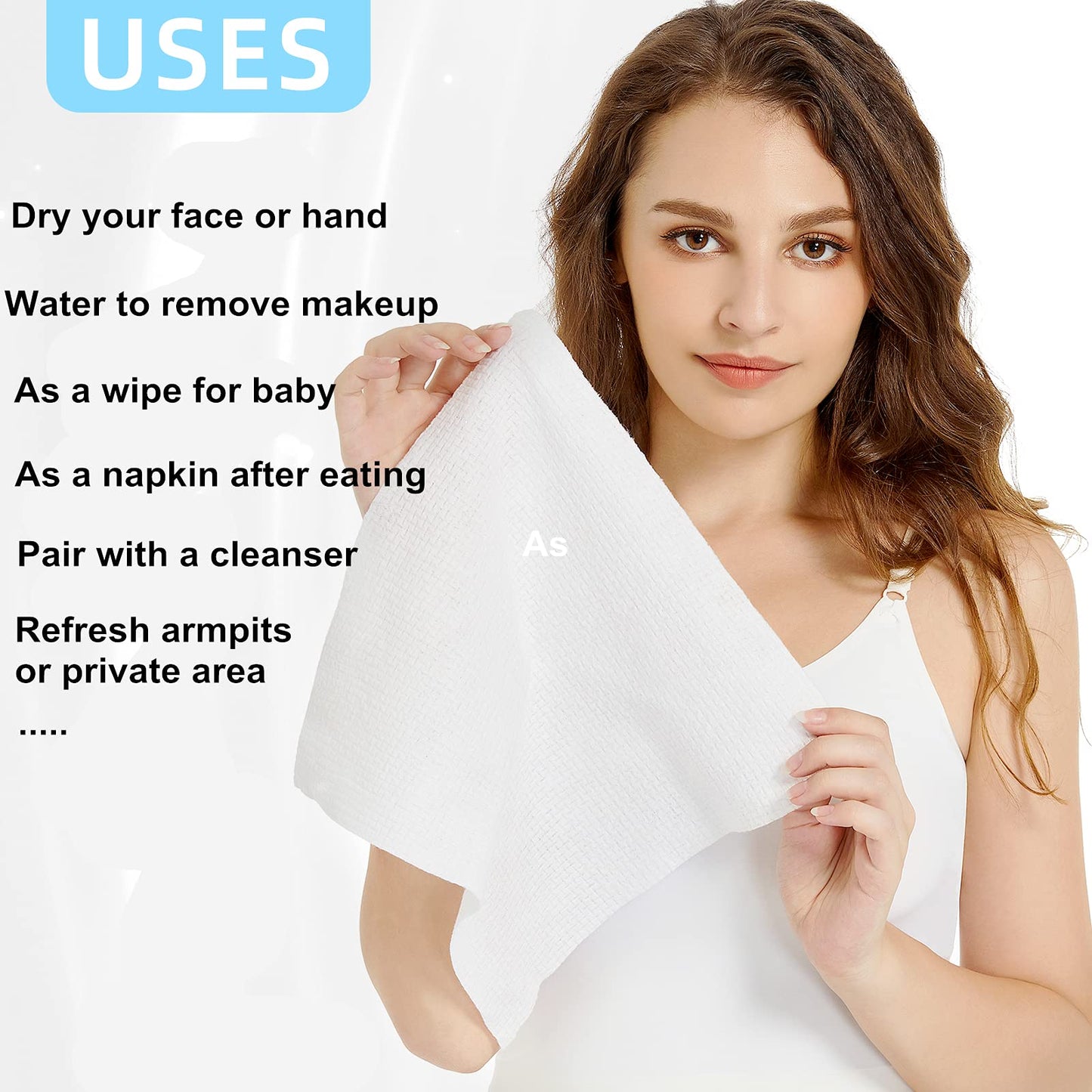 Atitifope Disposable Cloths for Face 200Count Travel Cleaning Cloths 100% Biodegradable Makeup Remover Wipes (4Boxes)