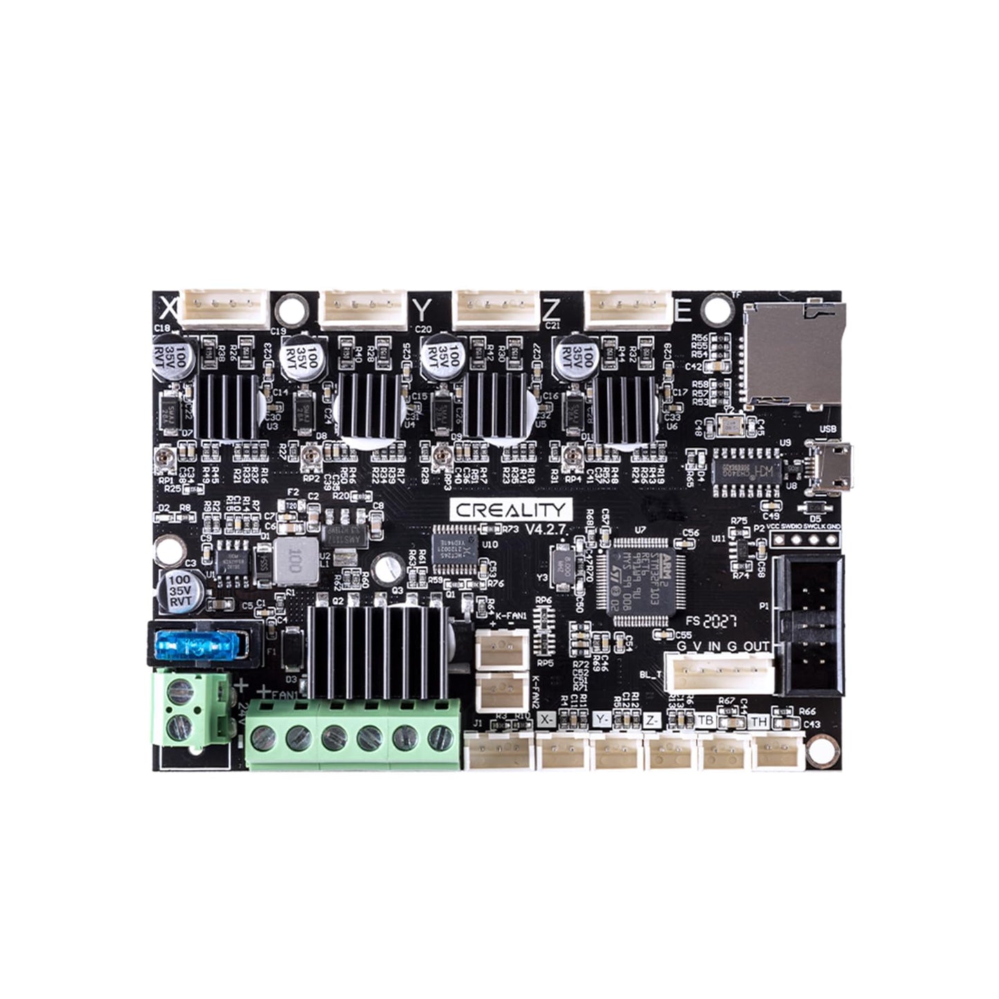 Creality Ender 3 Silent Motherboard, High Performance 32 Bit 3D Printer Noiseless Mother Board V4.2.7 with TMC2225 Driver Marlin for Ender 3, All-Round Heat Dissipation Assembly and Use Easily