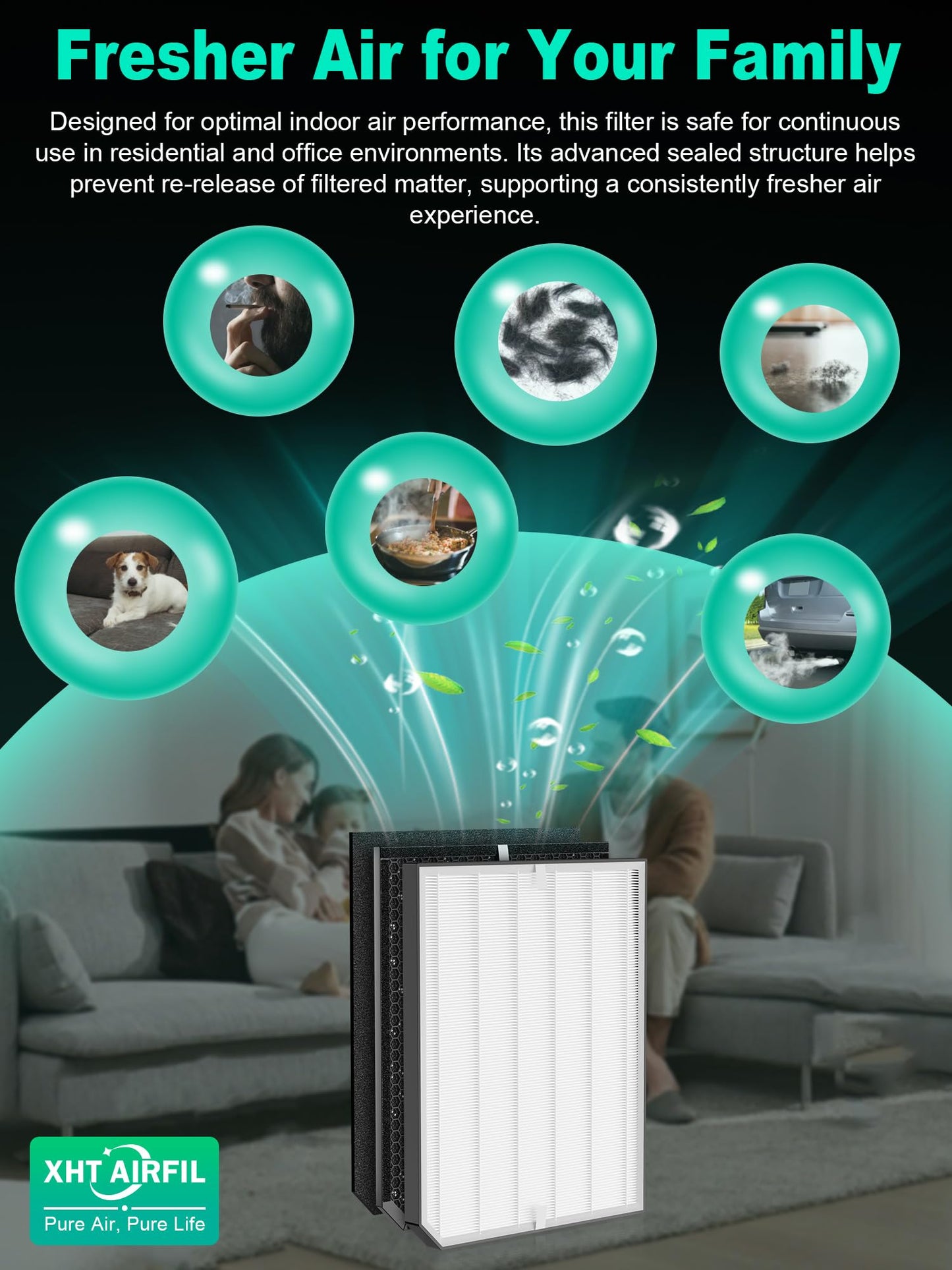 2000 Replacement Filters Compatible with Air Doctor 2000 & 2000i Air Purifiers, 2 High-Efficiency Filter, 4 Activated Carbon Filters and 8 Pre-Filters, Compare to Part # ADF2001, ADF2002, ADF2003