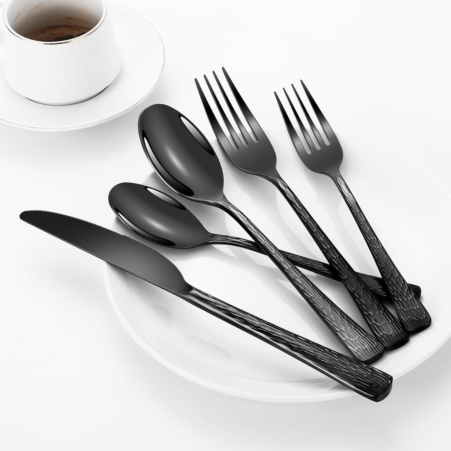 Silverware Set, 18/10 Stainless Steel 50 PieceFlatware Set for 10, Utensil Sets DishwasherSafe, Rust-Resistant, Modern Cutlery Set forHome, Wedding, Restaurant
