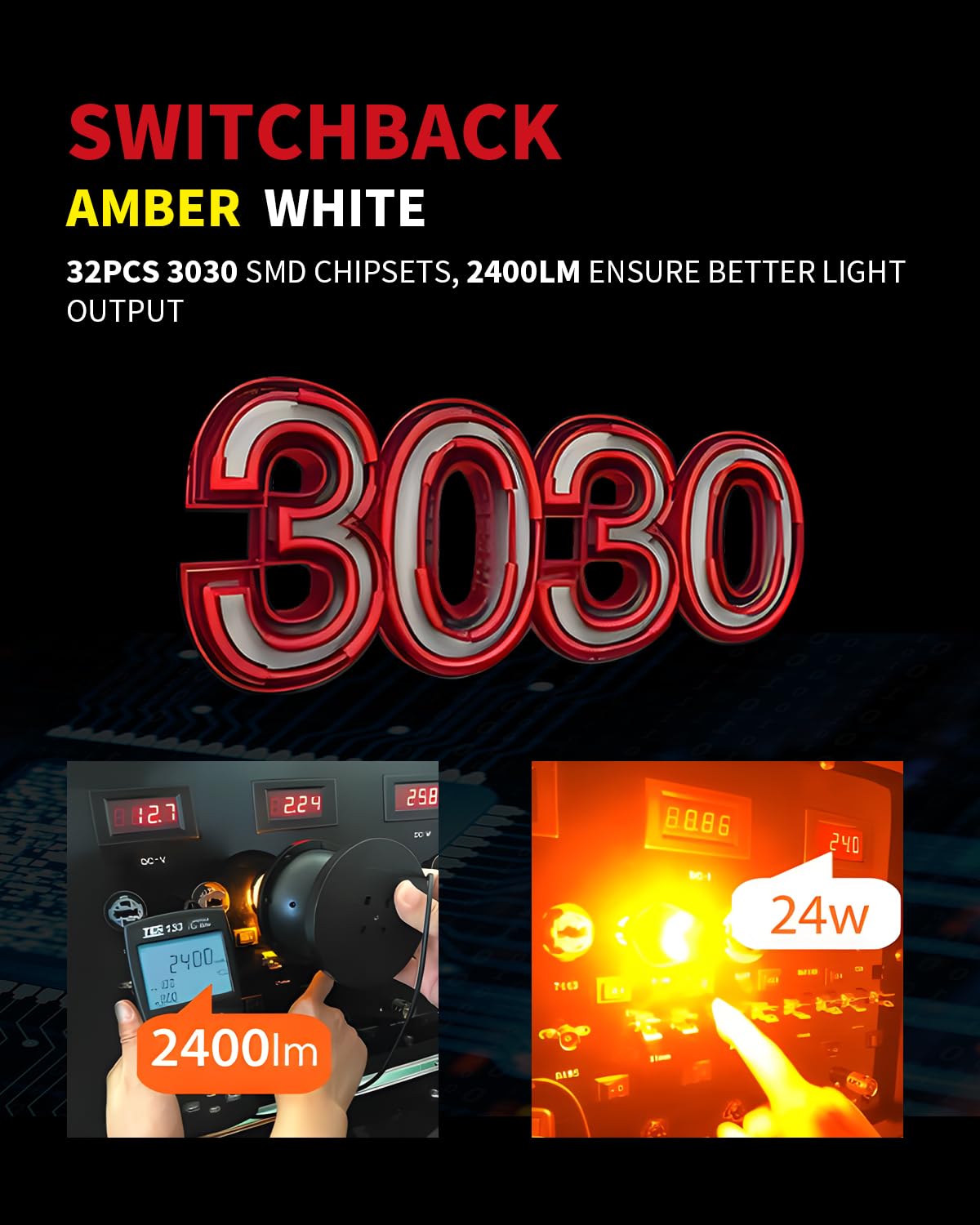 LASFIT 7443CK LED Bulb 7444CK ONLY for CK socket for 2019-2025 Ram 1500, for 2018-2024 Jeep Wrangler, Switchback Amber/White CANBUS LED Turn Signal Light Error Free Anti Blinker Bulb Hyper Flash(2pcs)