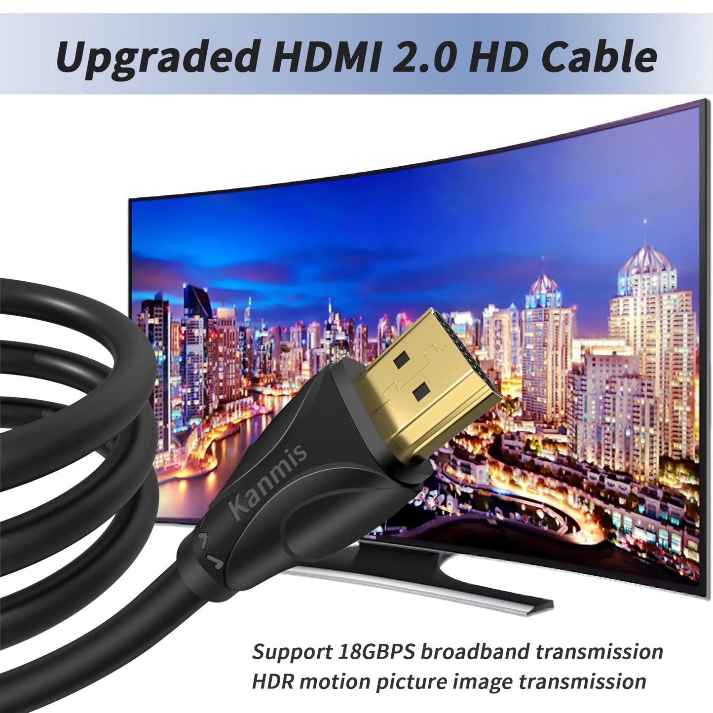 4K HDMI Cable 100ft, High Speed Hdmi Cables (HDMI2.0,18Gbps,1080P)-Ethernet Audio Return Video 4K HDMI Cable, Ultra High Speed Gold Plated Connectors, Compatible with Playstation Arc PS3 PS4 PC HDTV