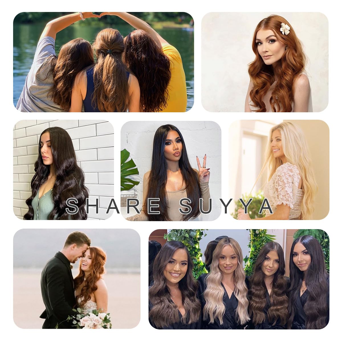 SUYYA Clip in Hair Extensions Real Human Hair,Hair Extensions Clip ins Straight Human Hair Clip ins Double Weft Natural Black Human Hair Clip in Extensions 7pcs 120g (20 inches #1B Off Black)