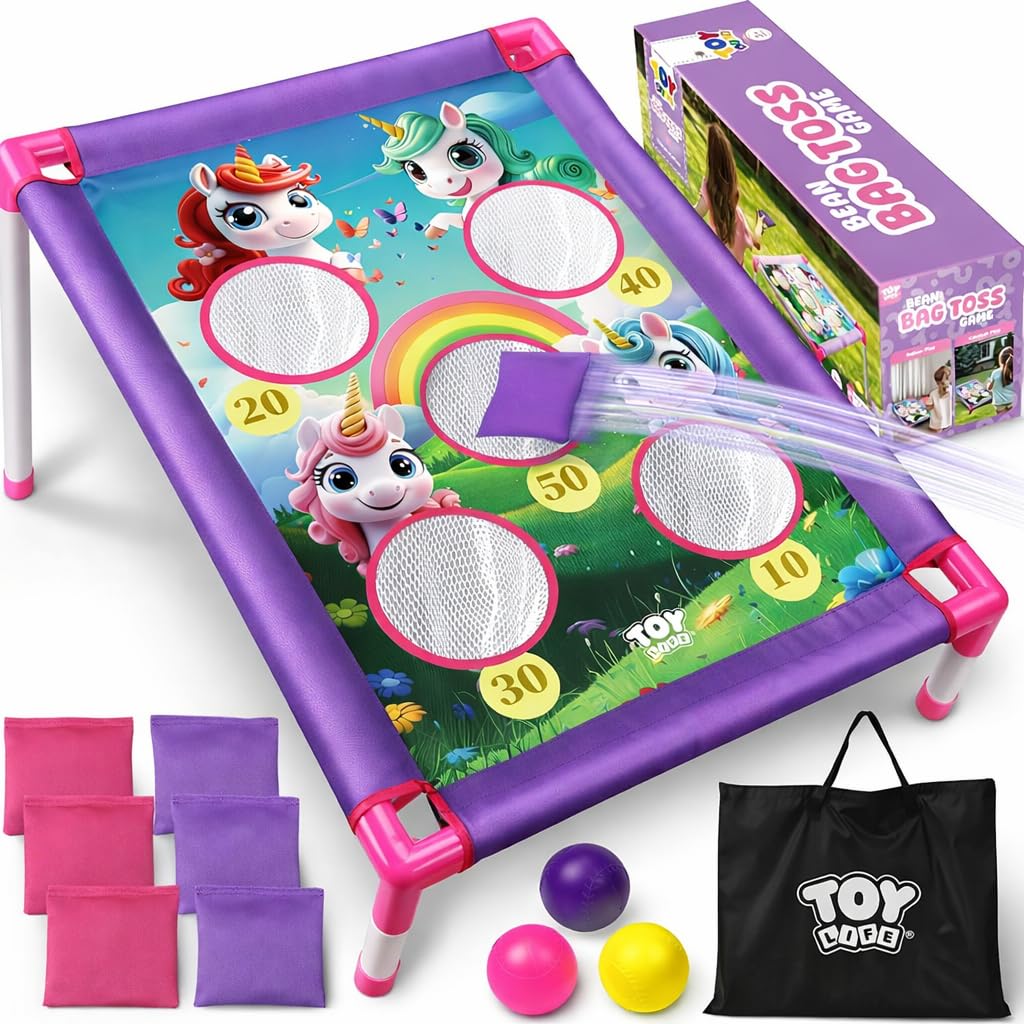 TOY Life Bean Bag Toss Game, Outdoor Toys for Toddlers 3-5, Outdoor Toys for Kids Ages 4-8, Outdoor Kids Toys, Kids Party Games, Outside Toys for Kids Ages 4-8, Outside Toys for Toddlers 3-5