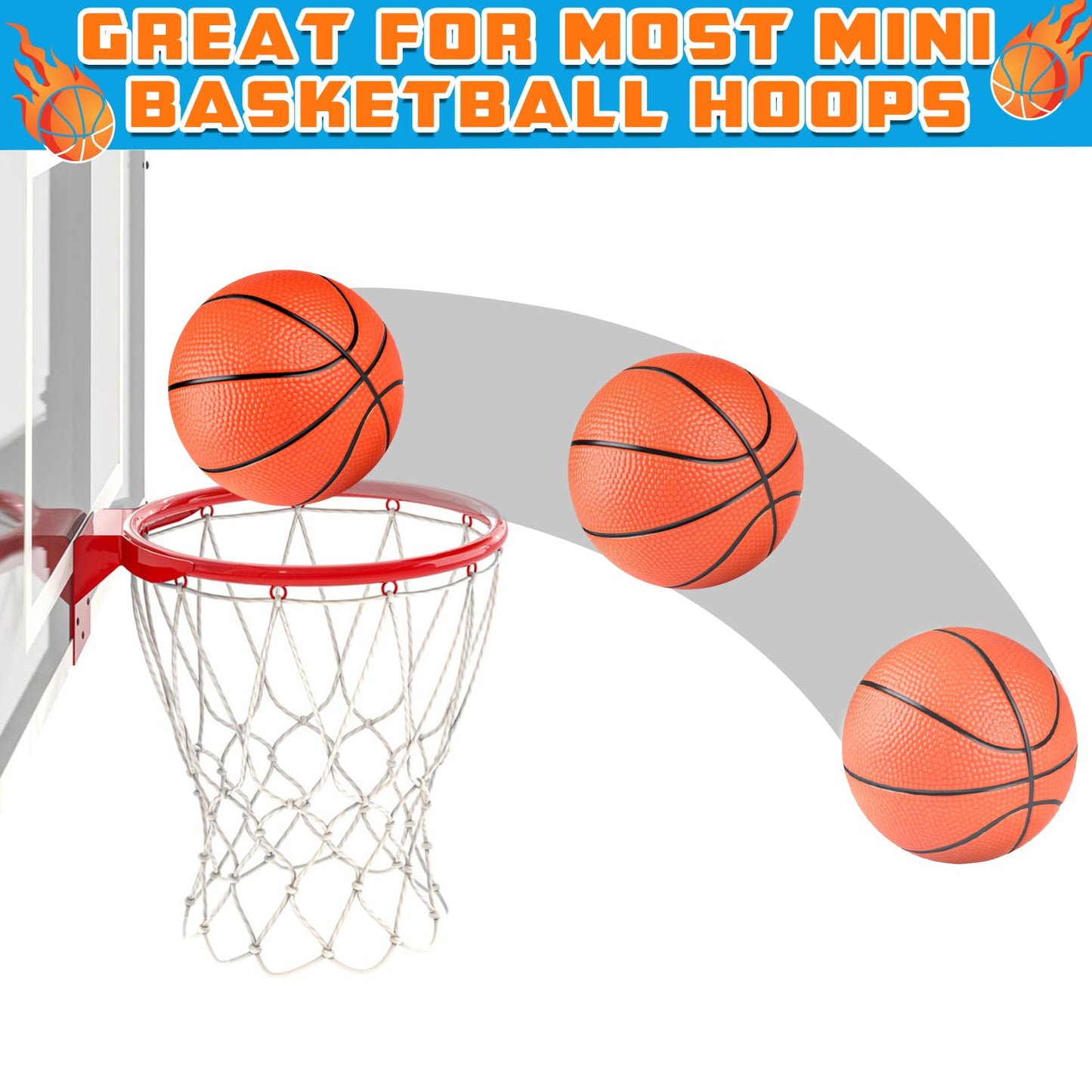 Hymaz 24 Pcs Mini Basketballs 4 inch Basketball with Ball Pump for Indoor and Outdoor Basketball Hoop,Party Favors Balls Playground Games Sport Toys Ball for Kids Adults