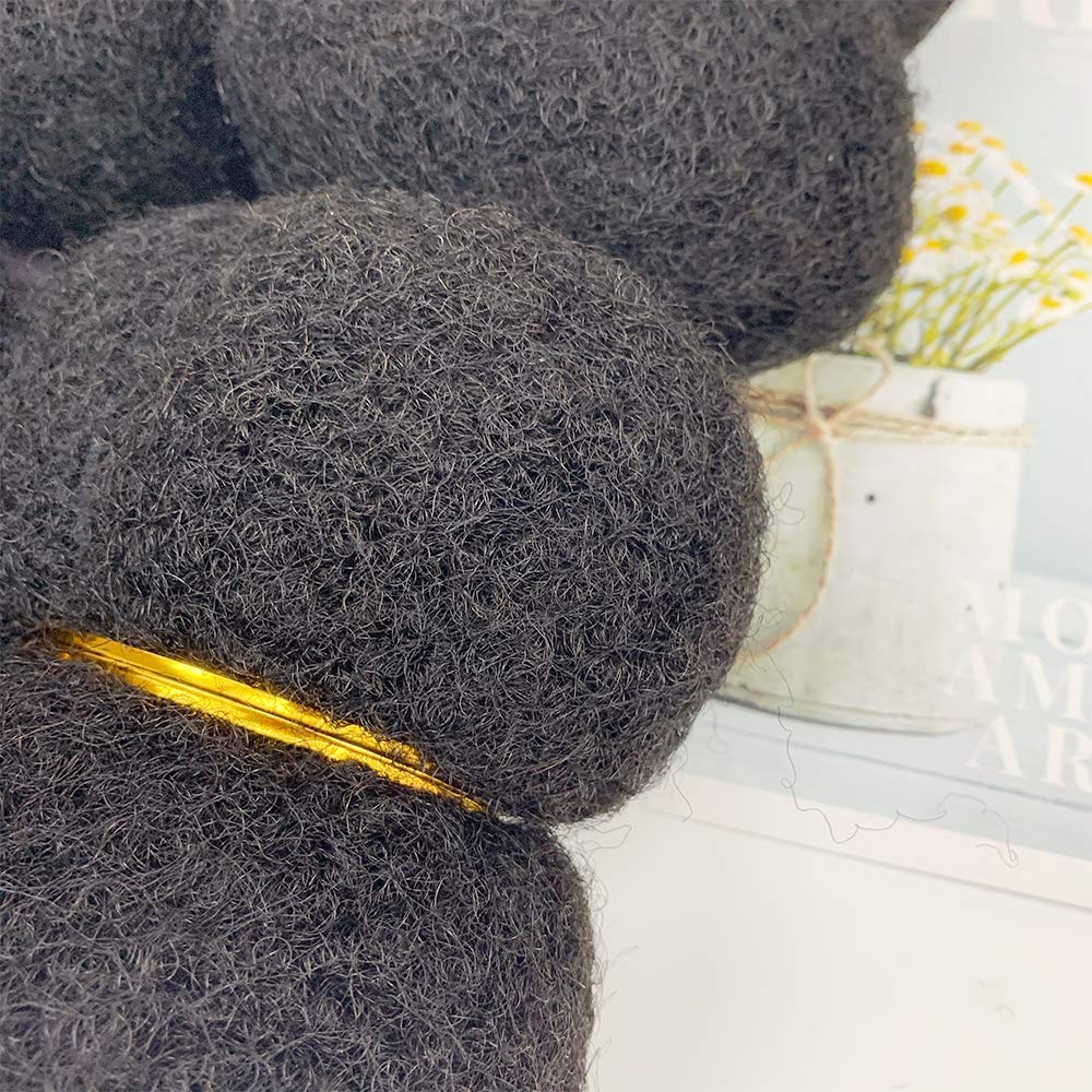 Tight Afro Kinky Human Hair for Dreadlocks,Ideal for Making Locs,Repair Extensions,Twist or Braids 4 Bundles/Package Natural Black #1B 8inch