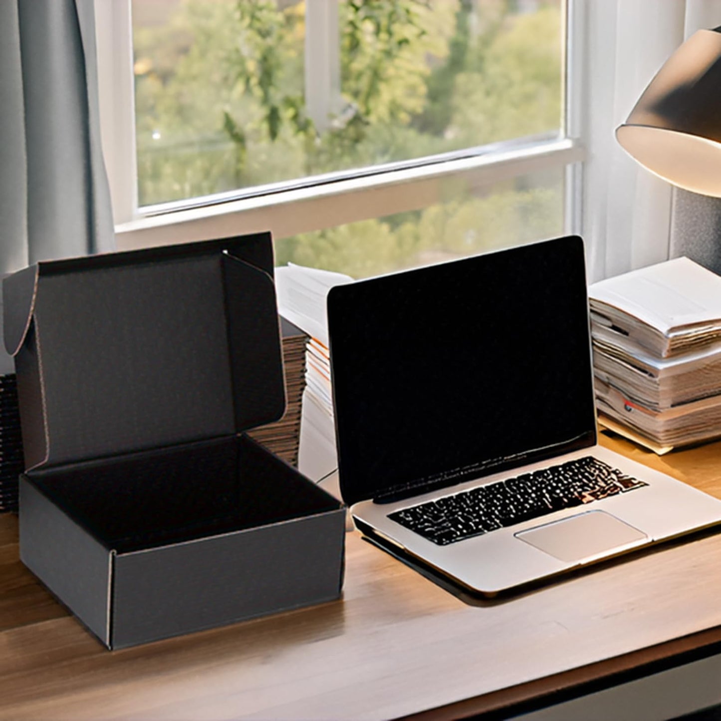 DUZCLI Black Shipping Boxes 12x9x4 Inches, 20 Pack