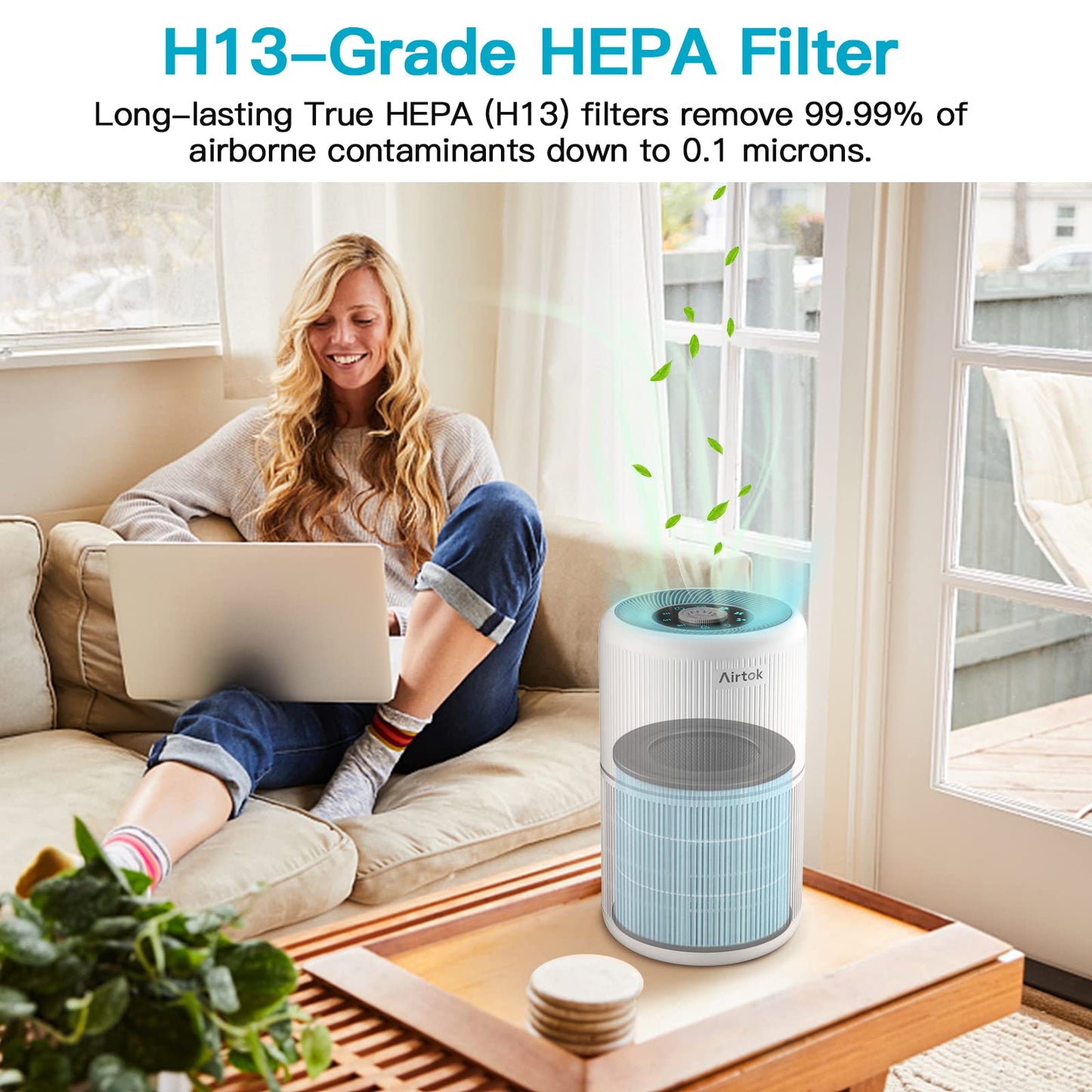 AIRTOK Air Purifier AP0601 Replacement Filters, 4-IN-1 High-efficiency HEPA Filter. (4 Pack）