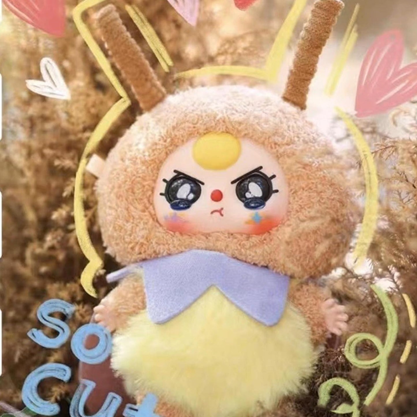 Meokro Baby Three Little Elf Series Animal Elements Plush Doll, Cute Soft Stuffed Toys Pendant Keychain Trendy Blind Box Gifts