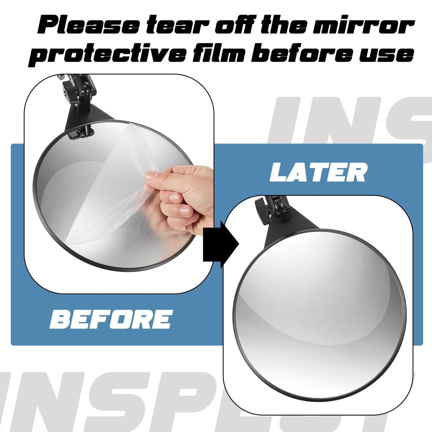 Barydat 2 Pack Under Vehicle Inspection Mirror with Light and Telescoping Handle 8 Inch Diameter Security Angle Adjustment Handheld Inspection Mirror for Under Car Truck Equipment Over Shelf