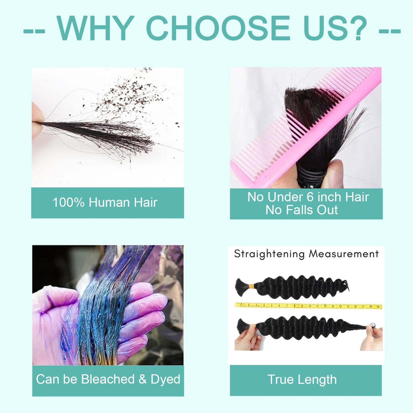Human Braiding Hair for Boho Braids Human Hair Braiding Hair 110g 20 Inch Curly Boho Hair for Braiding Knotless 12A Deep Wave Bulk Human Hair for Braiding Bohemian 3 Bundles/Pack Natural Color