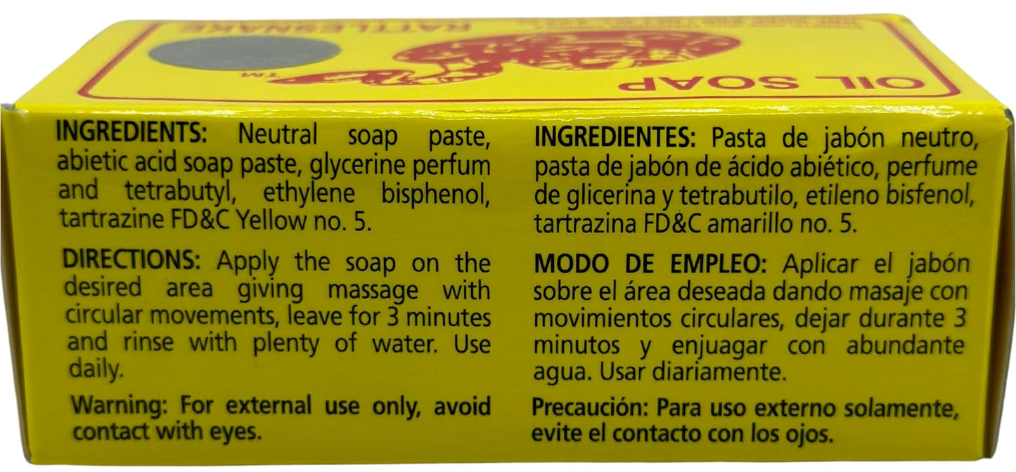 JABON DE ACEITE VIBORA DE CASCABEL Original (140g) / Original Rattlesnake soap (4.93 Oz) Pack of 6