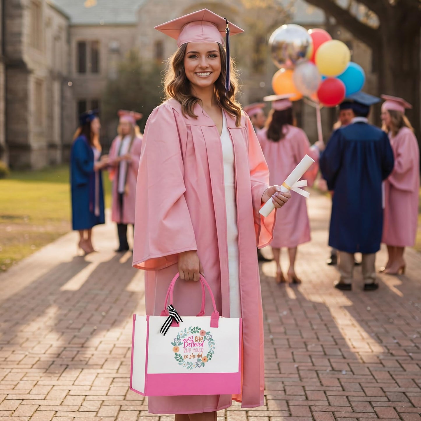 Locmeo 10 Pcs 2026 Graduation Gifts for Women Best College Grad Gifts Basket Master Degree Grad Gift Box Congratulations Gift for Class of 2026 College Masters Graduation(Novelty,Pink)