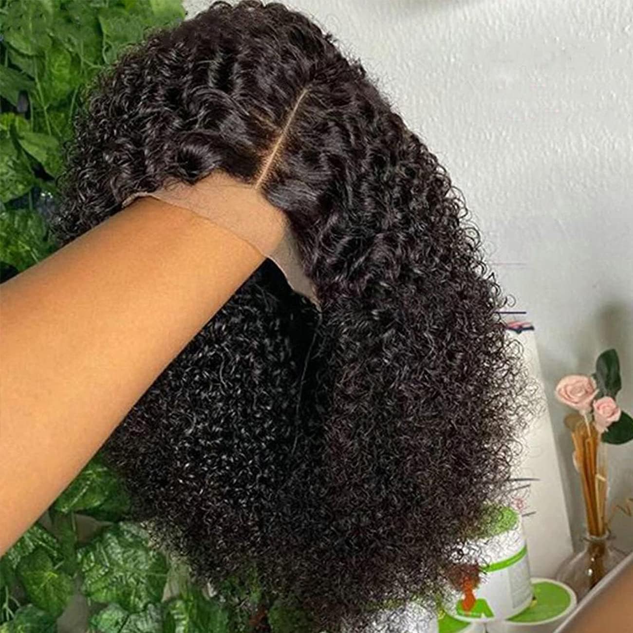 PRIMELACE Kinky Curly HD Lace Front Wigs Human Hair 18 inch Pre Plucked 13x4 Lace Frontal Human Hair Kinky Curly Wig with Baby Hair Kinkycurly Wig Human Hair 180 Density