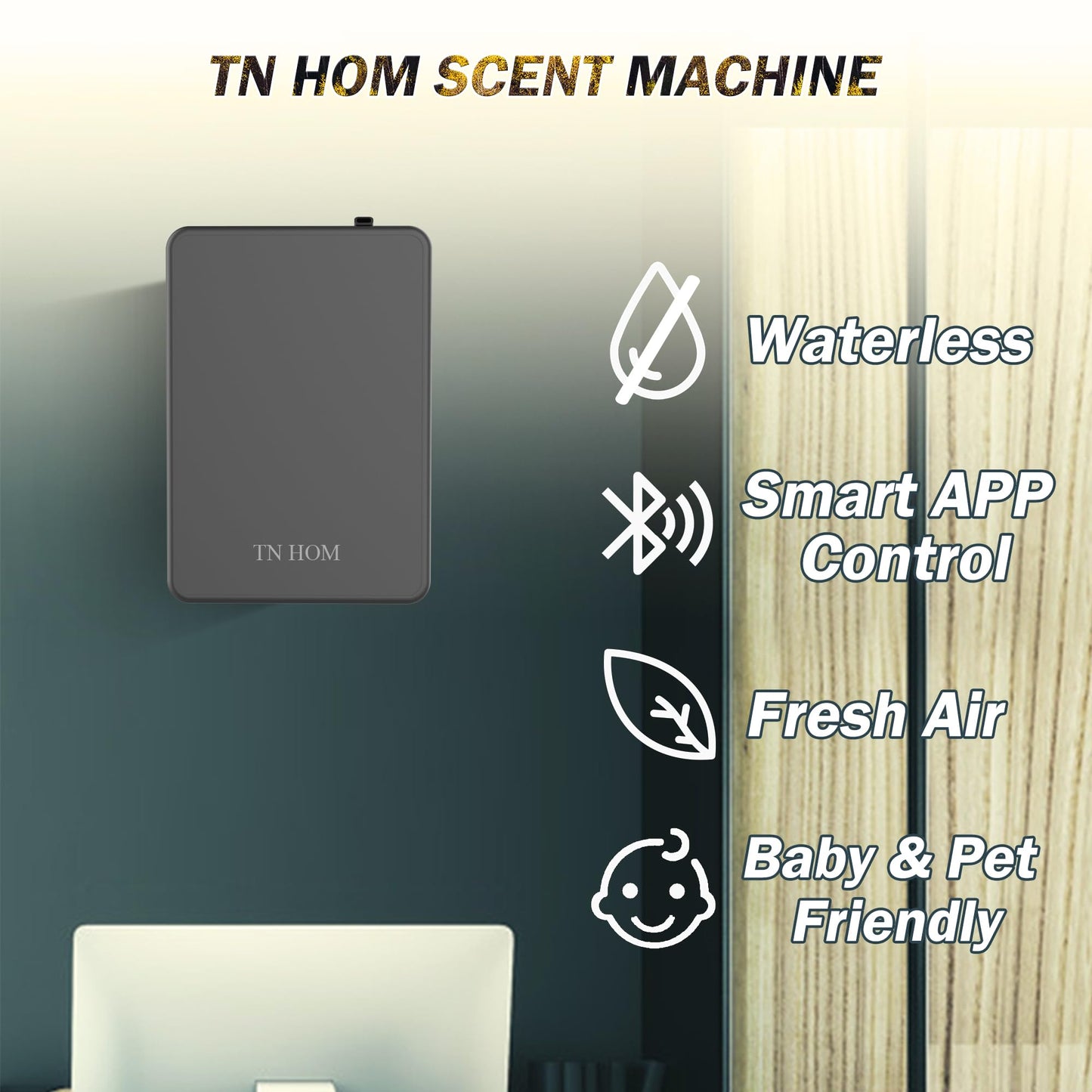 TN HOM Smart Bluetooth Scent Air Machine for Home, Cold Air Technology Waterless Essential Oil Diffuser 500ML, Scent Cover Up to 1,450 Sq. Ft - Aromatherapy Fragrance for Large Room, Office, Hotel