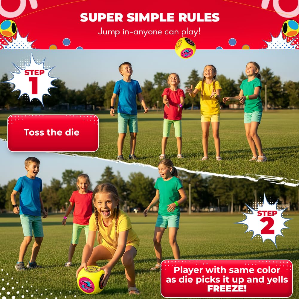 SWOOC Games® - Whomp Ball™ - Ultimate Backyard Dodgeball - Soft Foam Dice - Yard Games, PE Equipment & Team Building - Outdoor Playground Equipment Dodge Balls - Physical Education for Kids & Adults