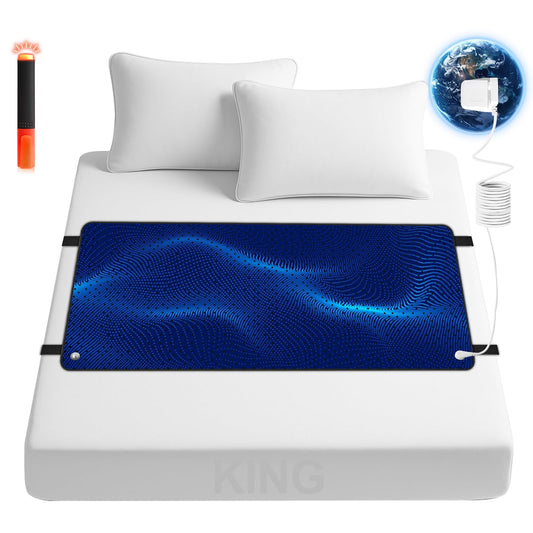 Z ZONAMA Grounding Mat for Bed,Energy Mat Grounding Pad for Sleeping, Relieve Stress,Improves Sleep,Anti-Static Mat,Anti-Slip Ground Mattress with 15 Feet Cord and Test Pen(King Size: 74.80"x26.77")