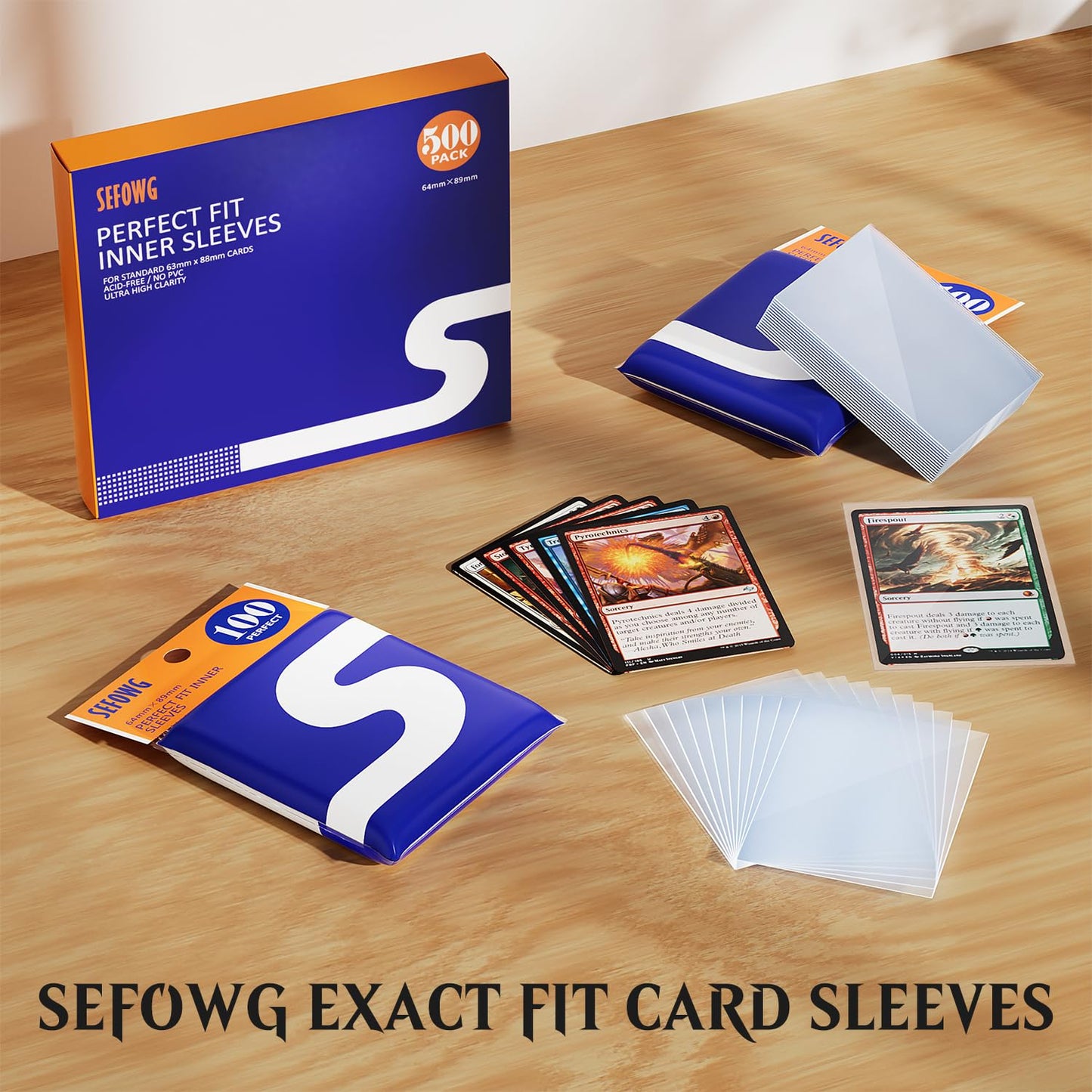 10000 Pack Perfect Fit Card Sleeves, Inner Sleeves Ideal for Double-Sleeving Compatible with TCG, MTG, PKM, TCG, Trading, Gaming Cards