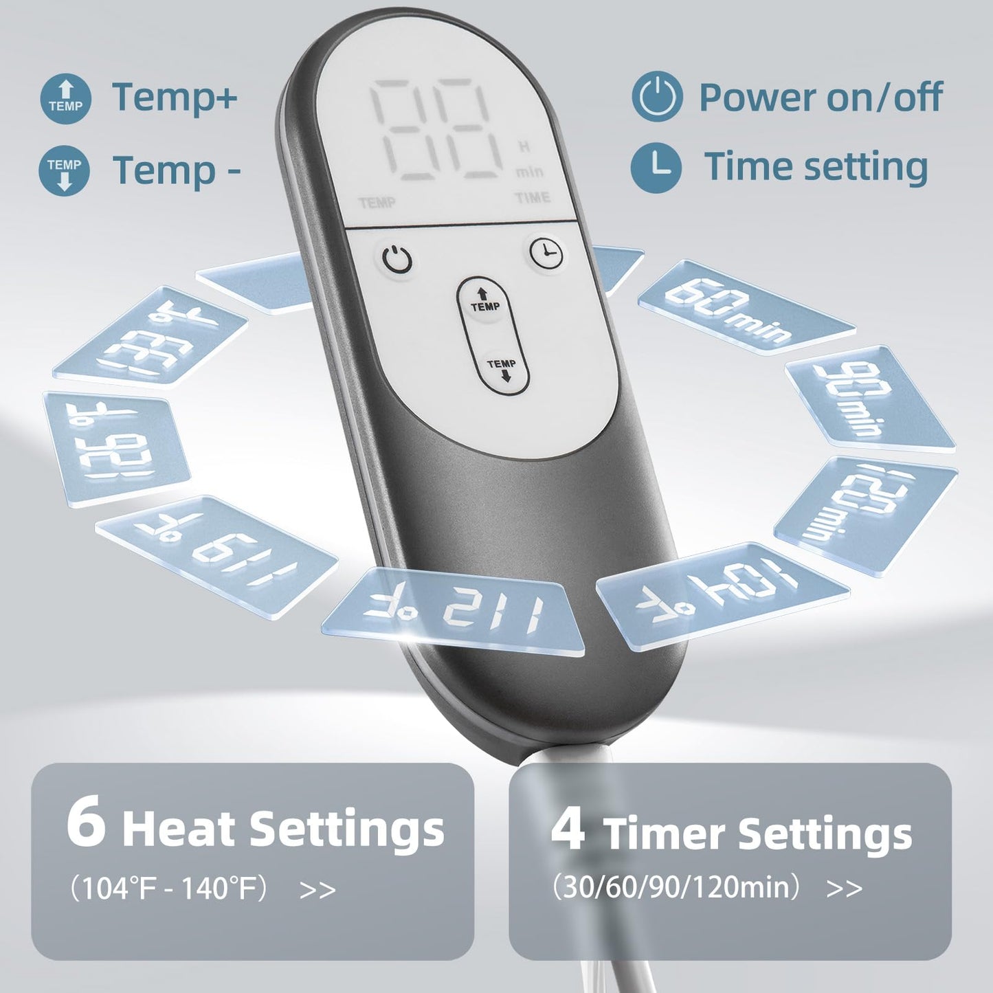 VALGELUIK 17x33 Heating Pad for Pain Relief | Ultra-Soft Microplush Fabric | 6 Adjustable Heat Settings (Moist & Dry) | Safe 2-Hour Auto Shut-Off | Perfect for Back, Neck, Shoulders | Great Gift Idea