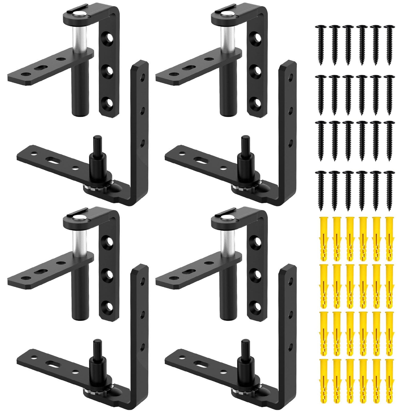 MeBantoo Heavy-Duty Self Closing Saloon Door Hinges, 304 Stainless Steel Self-Return Dual Swing Cafe Hinges for Bar, Patio Doors (4, Small)