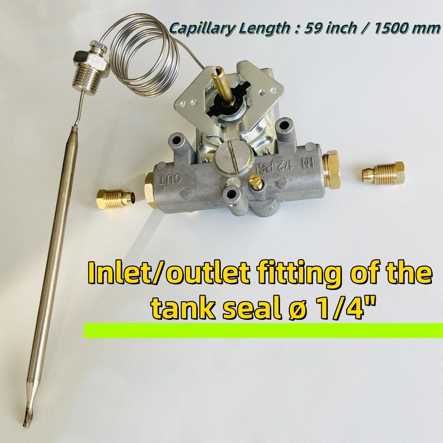 MCAMPAS Gas Fryer Thermostat W/ 200-400 F Range,1/4" Mpt Stuff Box Compatible With Pitco P5047588, Pitco GSA60301800, Pitco 4290-006 Gas Thermostat