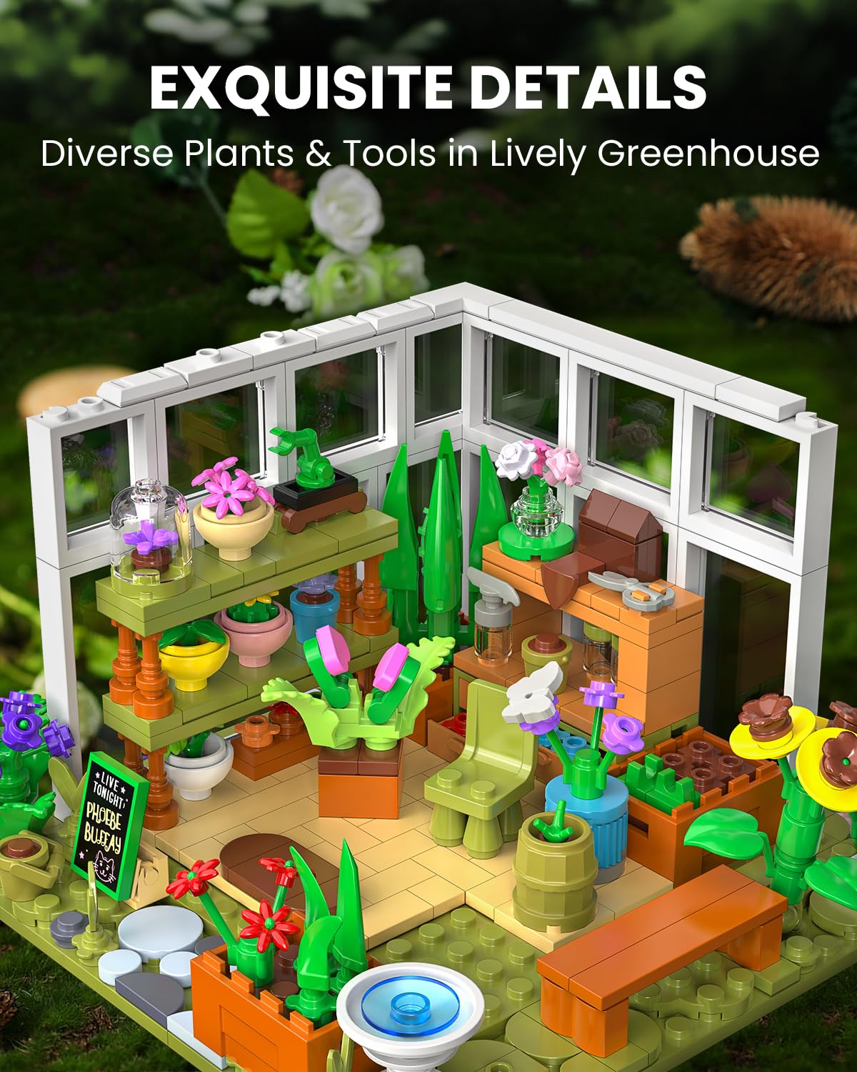 Flower House Set for Adults Building Sets with Led Light, for Home Display Decoration, Gifts for Adults & Teens Ages 10+ (779 Pieces)