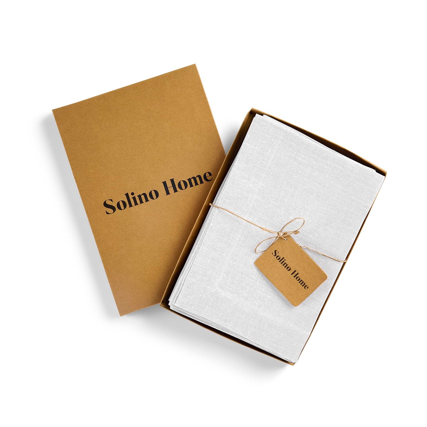 Solino Home White Linen Napkins Set of 4-100% Pure Linen Cloth Washable Dinner Napkins 20 x 20 Inch for Winter, Valentines, Spring, Easter - Diana Medium Weight
