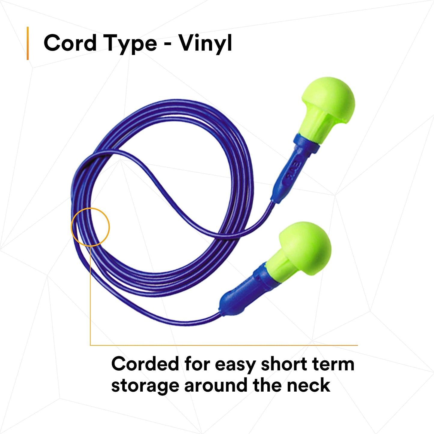 3M E-A-R Push-Ins Earplugs 318-1001, Corded, Poly Bag 100-Pair
