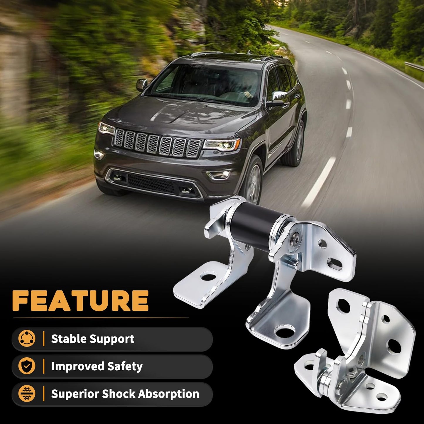 Driver Side Front Door Hinges Fit for Jeep Grand Cherokee 2013-2023 Fit for Dodge Charger Durango 2013-2023 Upper and Lower Replaces 55113665AI 55113661AC