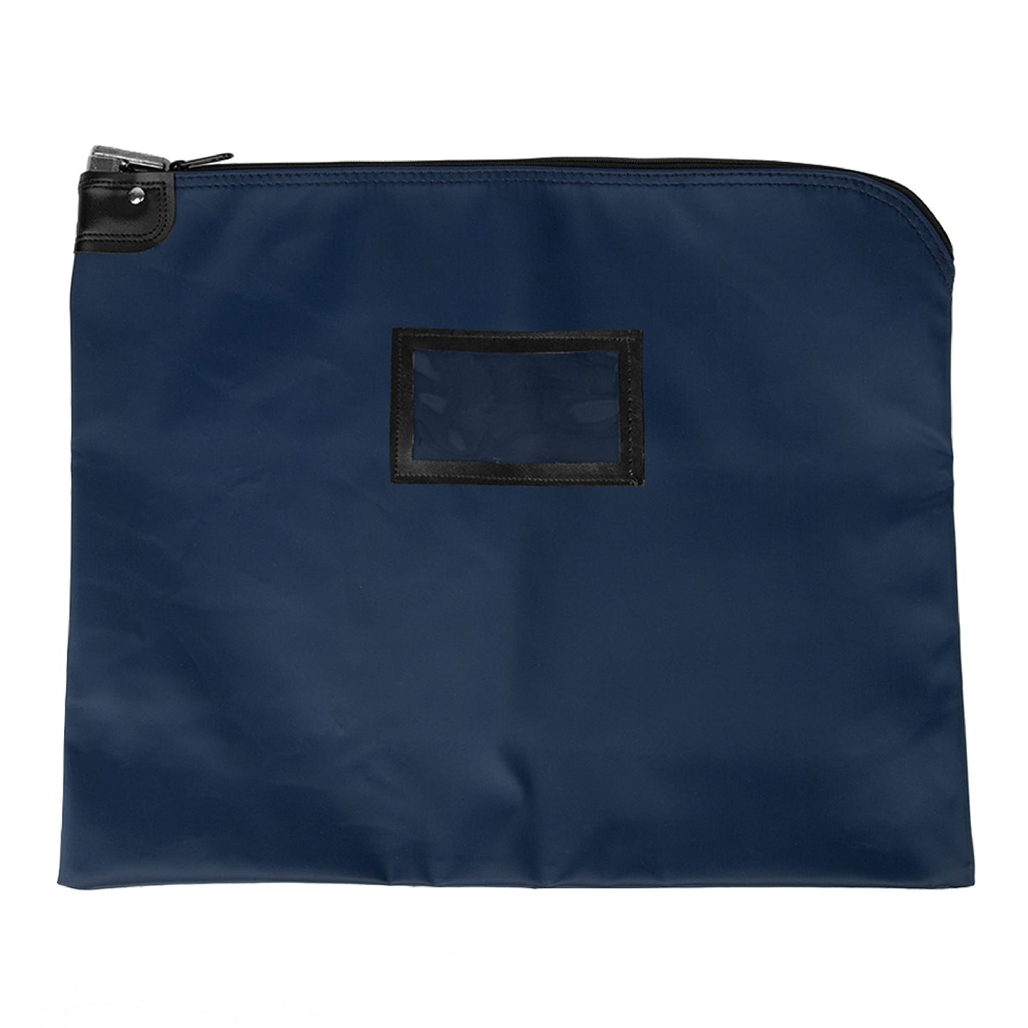 BankSupplies HIPAA Locking Courier Bag Navy Blue 19 Inches W by 15 Inches H Durable Laminated Nylon Metal Pop-Up Lock for Money Coins Checks and Documents