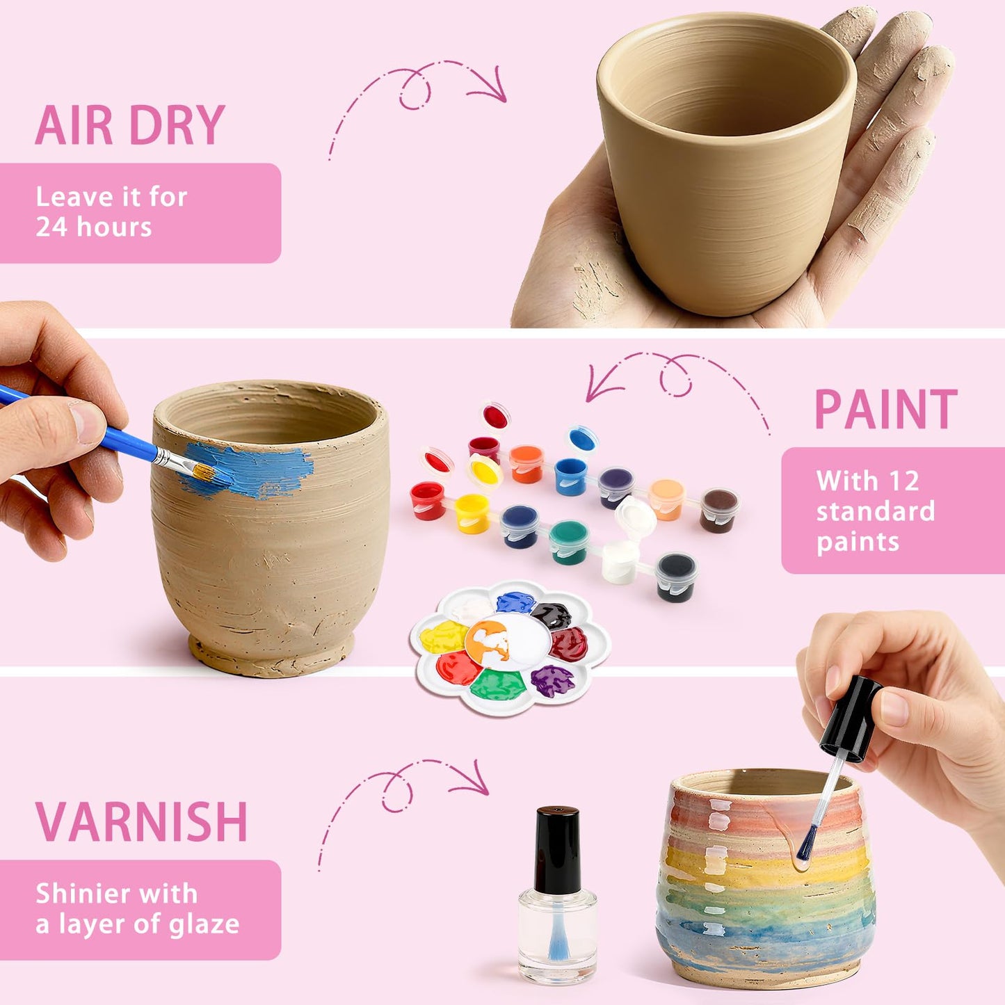 Aujazyble Pottery Wheel - Complete Pottery Kit Art Supplies Arts and Crafts Gift, Unicorn
