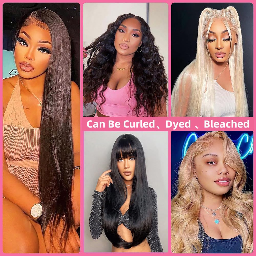 28 Inch Straight Wigs Human Hair 13x4 Hd Transparent Lace Front Wigs Human Hair 180 Density Glueless Wigs Human Hair Pre Plucked Pre Cut With Baby Hair