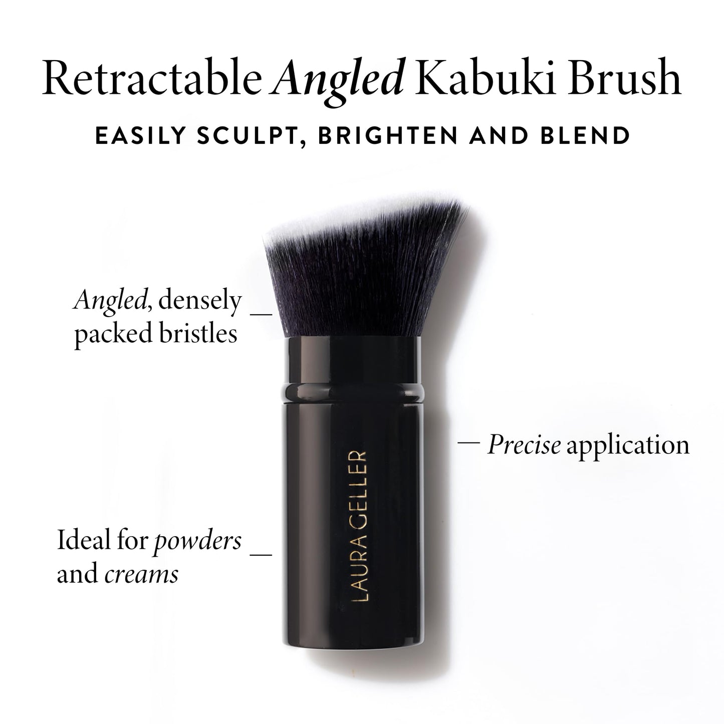 LAURA GELLER NEW YORK Daily Routine Kit (4 PC): Baked Balance-N-Brighten Foundation, Deep + Retractable Kabuki Brush + Blush-N-Brighten, Tropic Hues + Original Baked Highlighter, French Vanilla