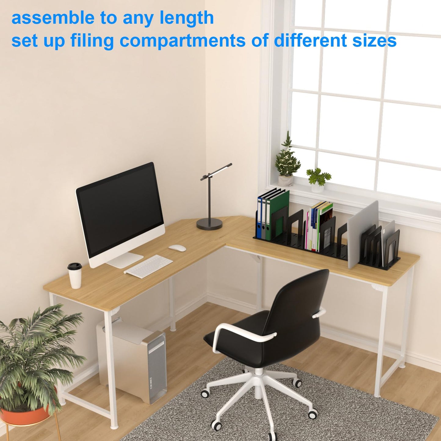 LuluEasy Translucent Frosted Adjustable Vertical File Sorter Sturdy Plastic Expandable Upright File Holder, Desktop Binder Organizer, School Office Book File Organizer, Assemble Easily Endlessly