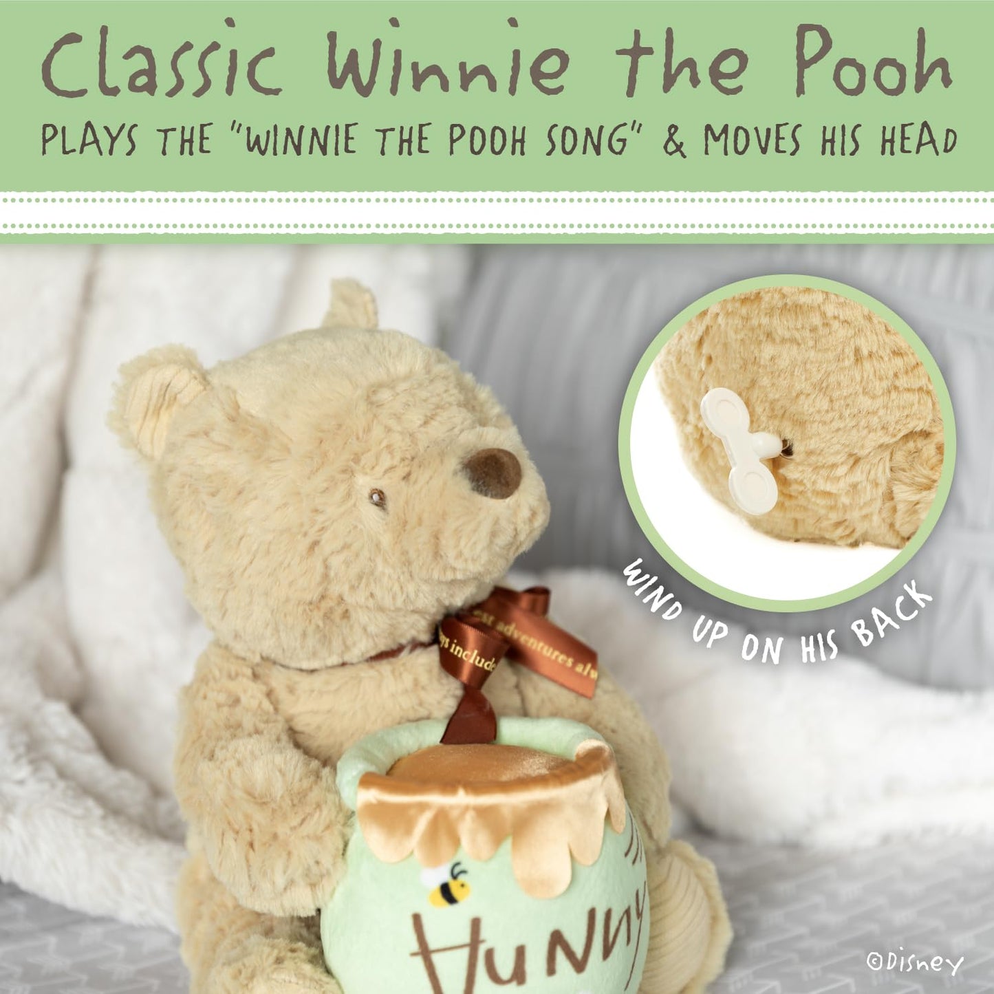 Kids Preferred Disney Baby Classic Pooh Waggy - Musical Plush Stuffed Animal, 13 Inches
