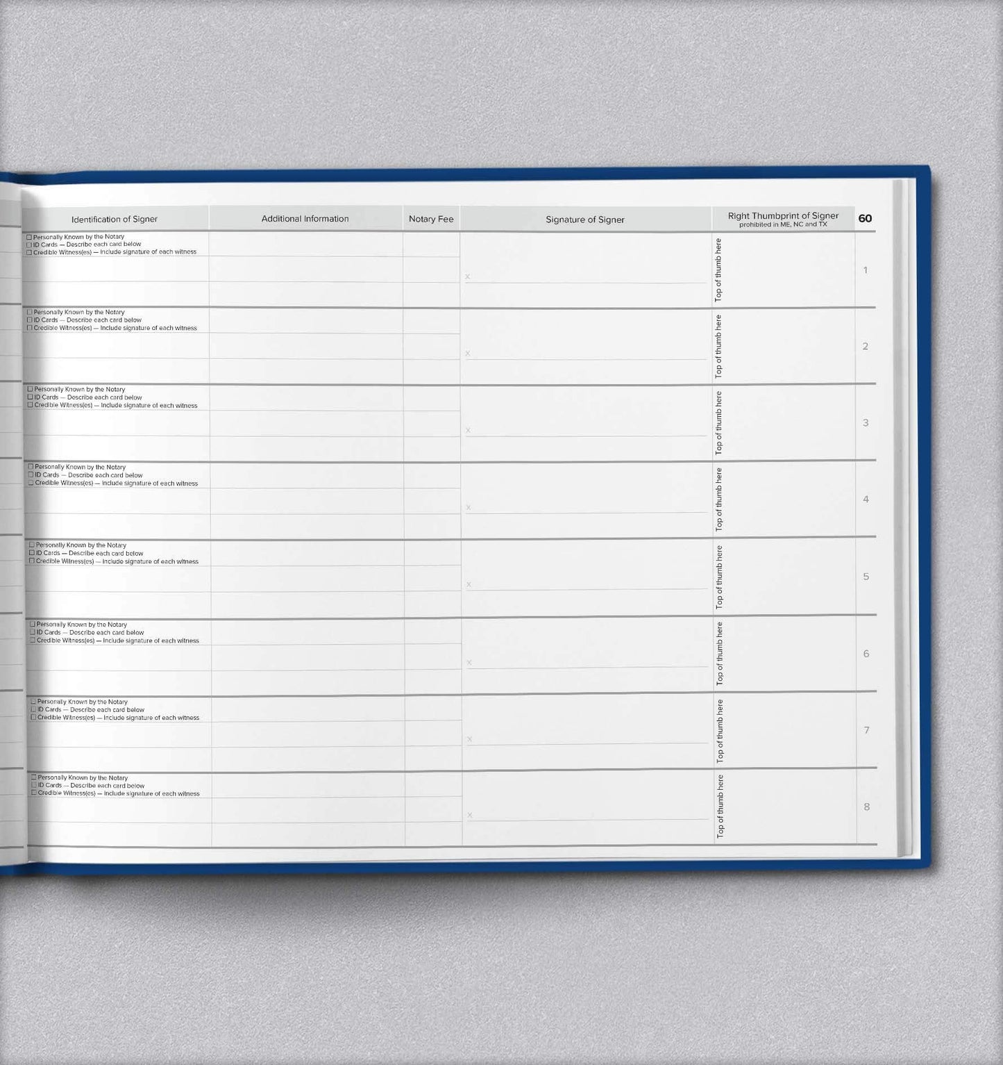 National Notary Association Basic Notary Journal - Essential Softcover Journal with Complimentary Privacy Guard Included - 122 Pages with 488 Labeled Entry Fields – 10 7/8" W x 8 7/16" H - Blue…