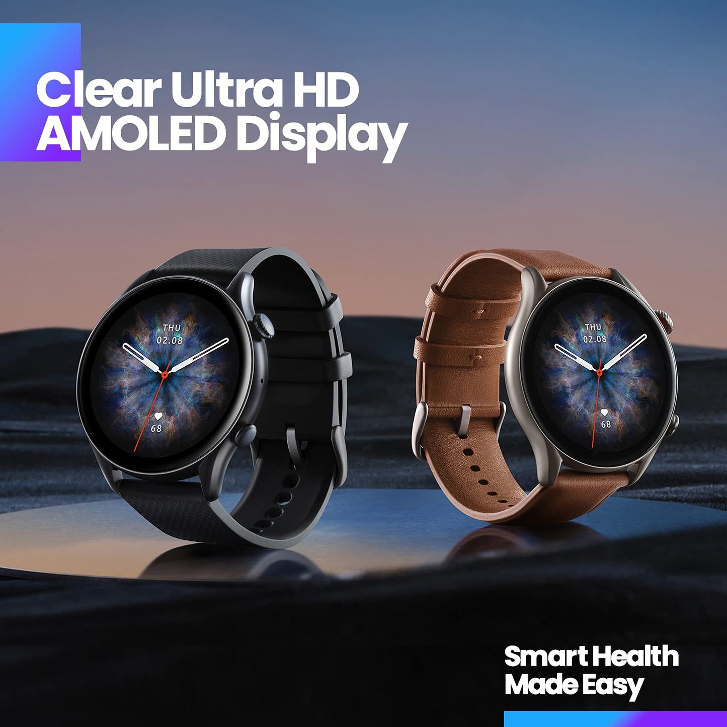 Amazfit GTR 3 Pro Smart Watch for Men 46mm, 14-Day Battery Life, GPS, Alexa Built-In, Bluetooth Calls, Fitness Tracker with 150+ Sports Modes, Sleep Heart Rate Tracking, for Android iPhone, Brown