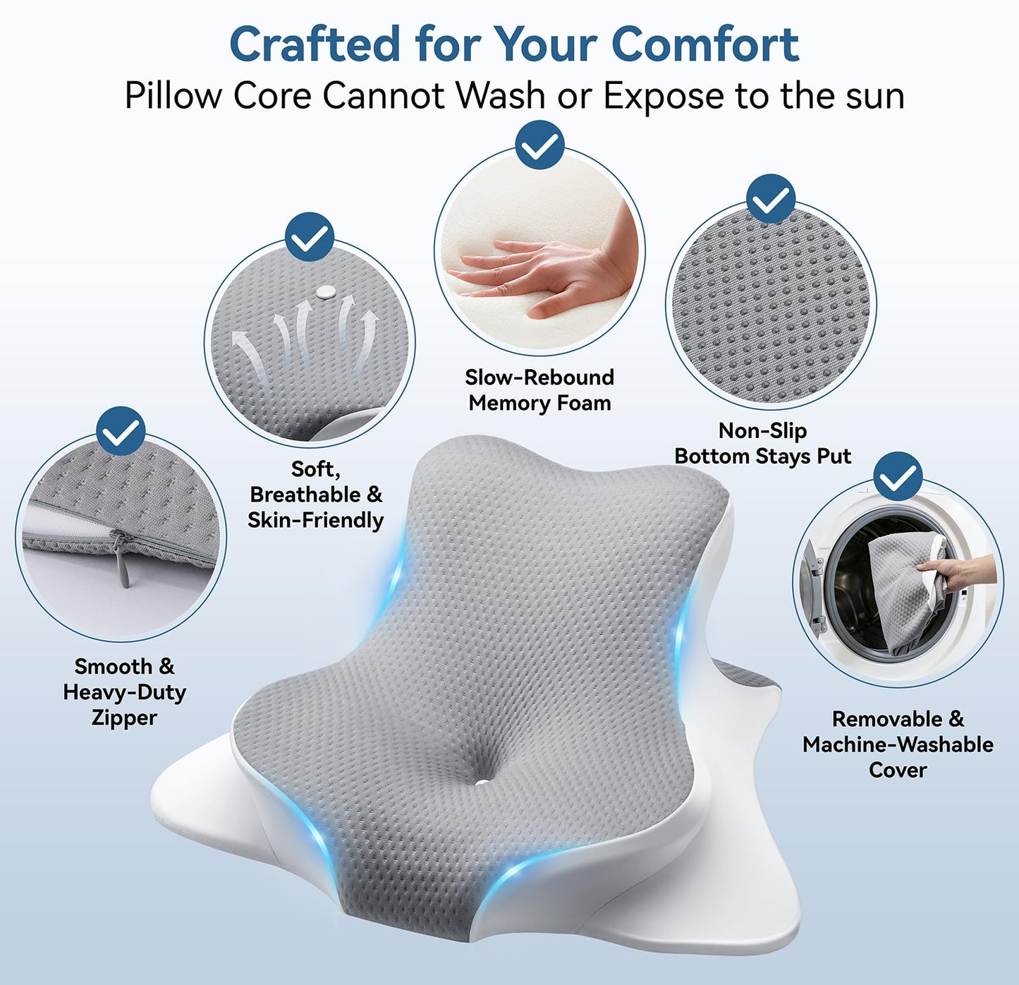 FamiCare Reading Pillow Ergonomic Memory - Wedge Pillow Comfort Support