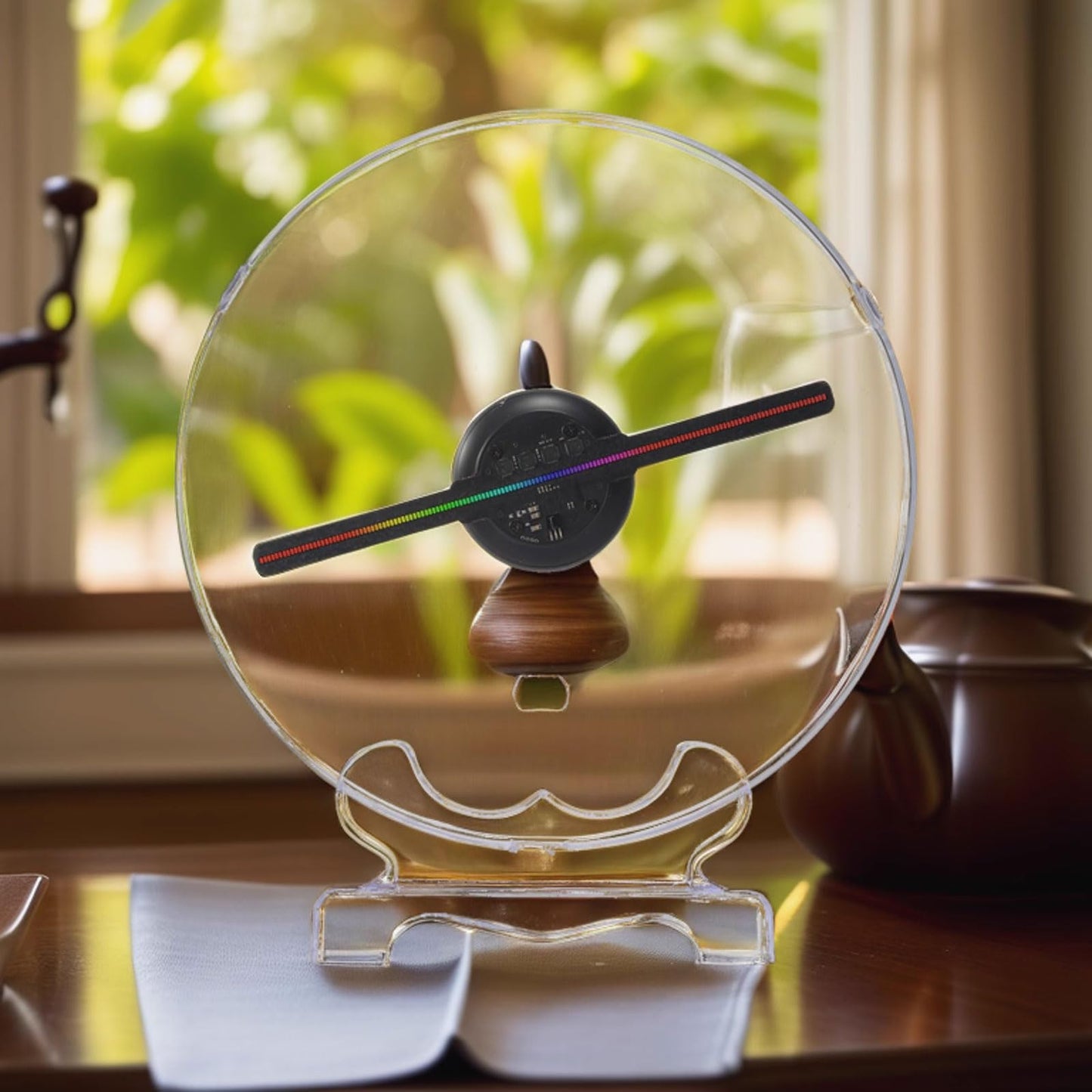 3D Hologram Fan,18CM Hologram Fan Projector with Cover Picture Fan Spinner with Bluetooth Remote,HD LED with 700 Video Library,Holographic Fan for Halloween