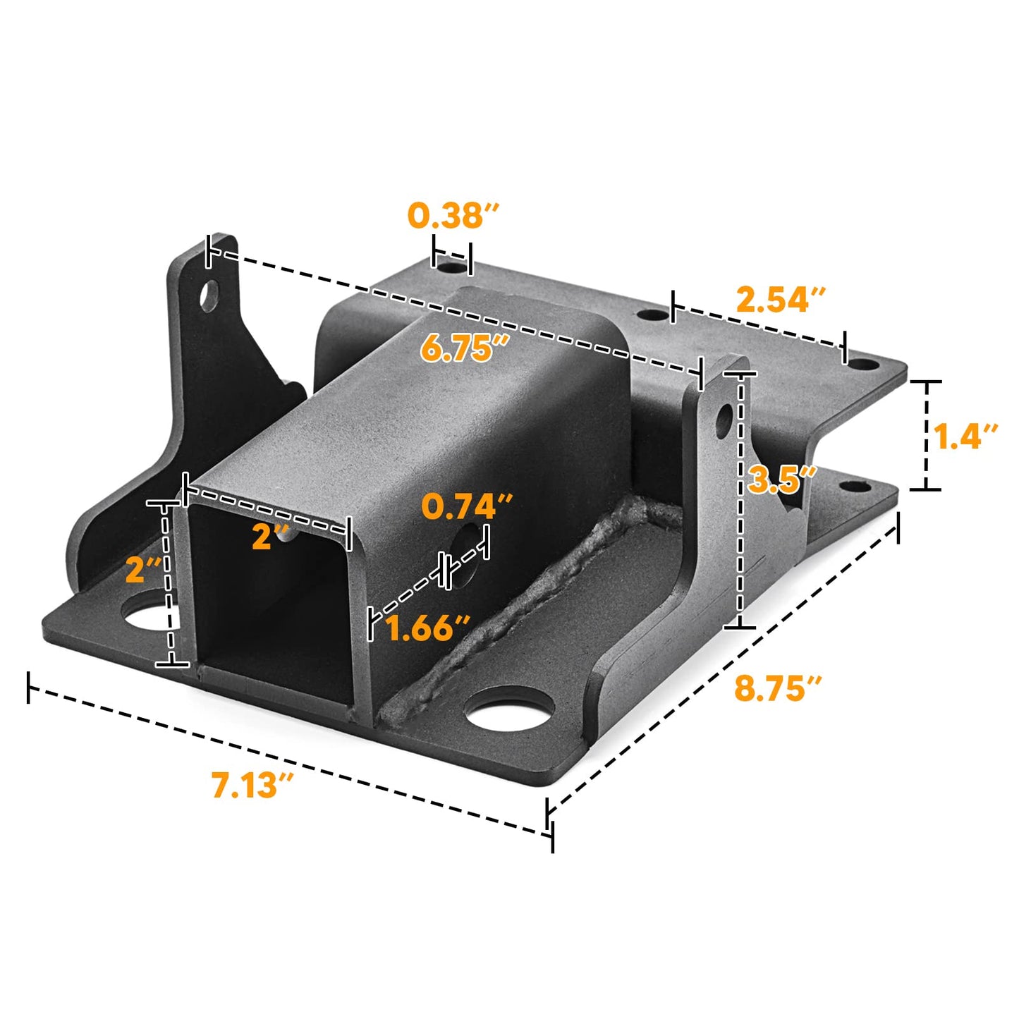 Dasen 2" Rear Receiver Trailer Tow Hitch Compatible with Kawasaki Mule 600 610 2005-2016, fit Mule SX 2017-2025