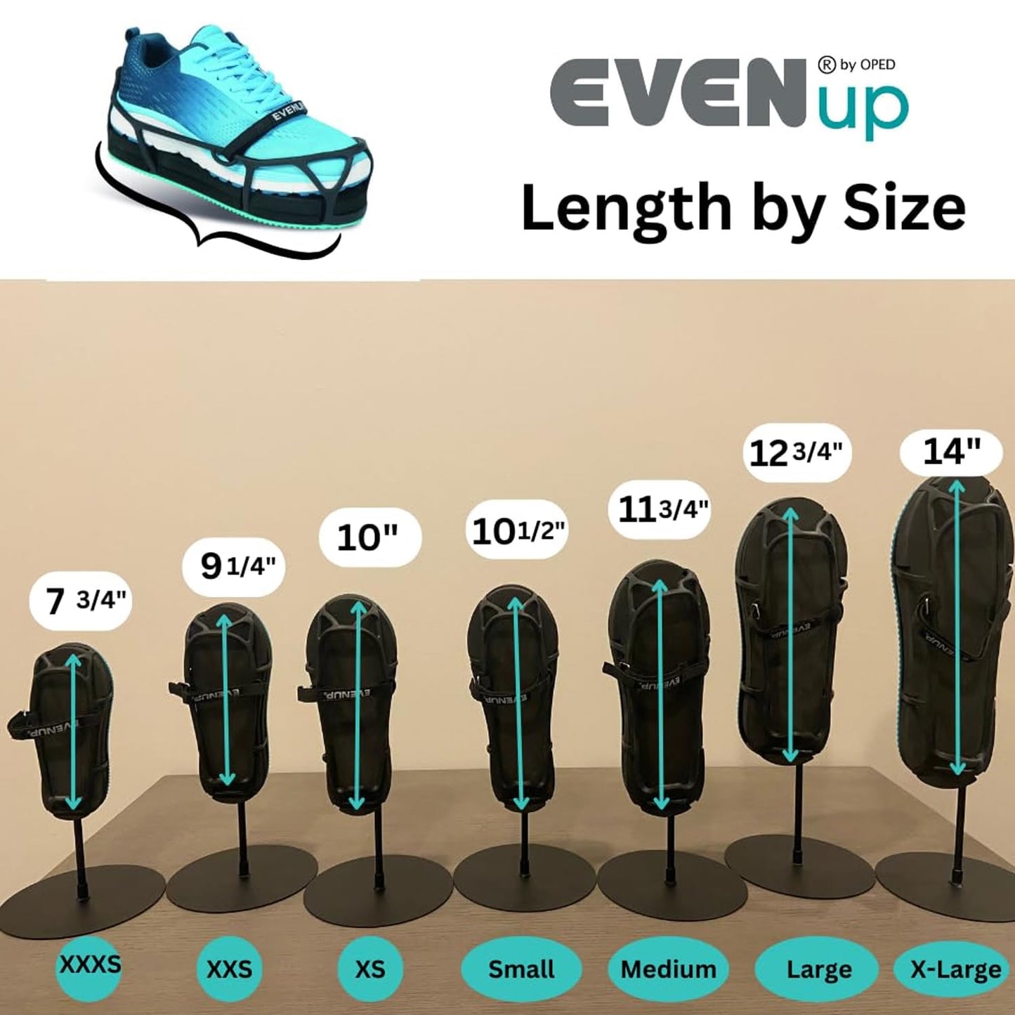 EVENup The Authentic Shoe Balancer Size Medium for use with Walking Boot or leg length discrepancy. Improves your gait using a variety of height adjustments.