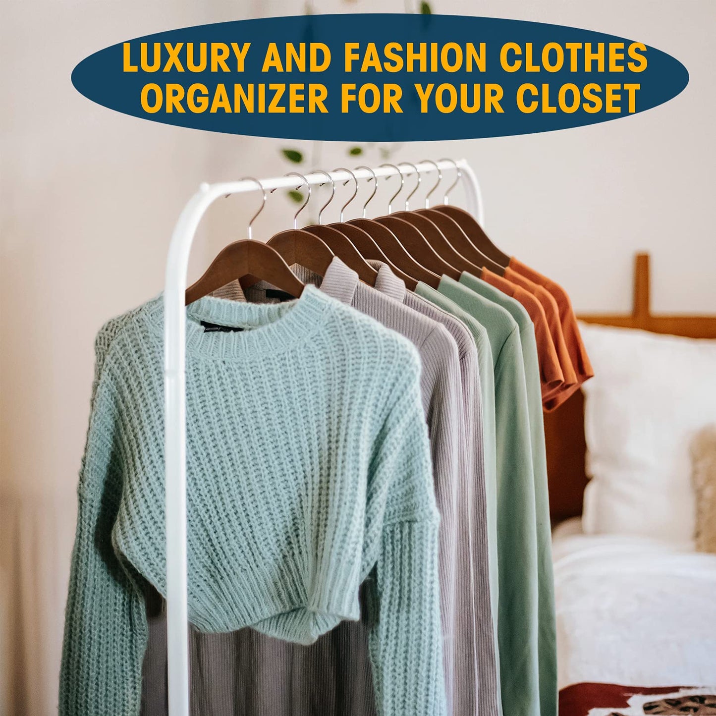 Ulimart Wood Hangers - 60 Pack Solid Shirt Hangers, Heavy Duty & Slim Wooden Hangers, for Suit, Coat, Jacket, Pants (Walnut)