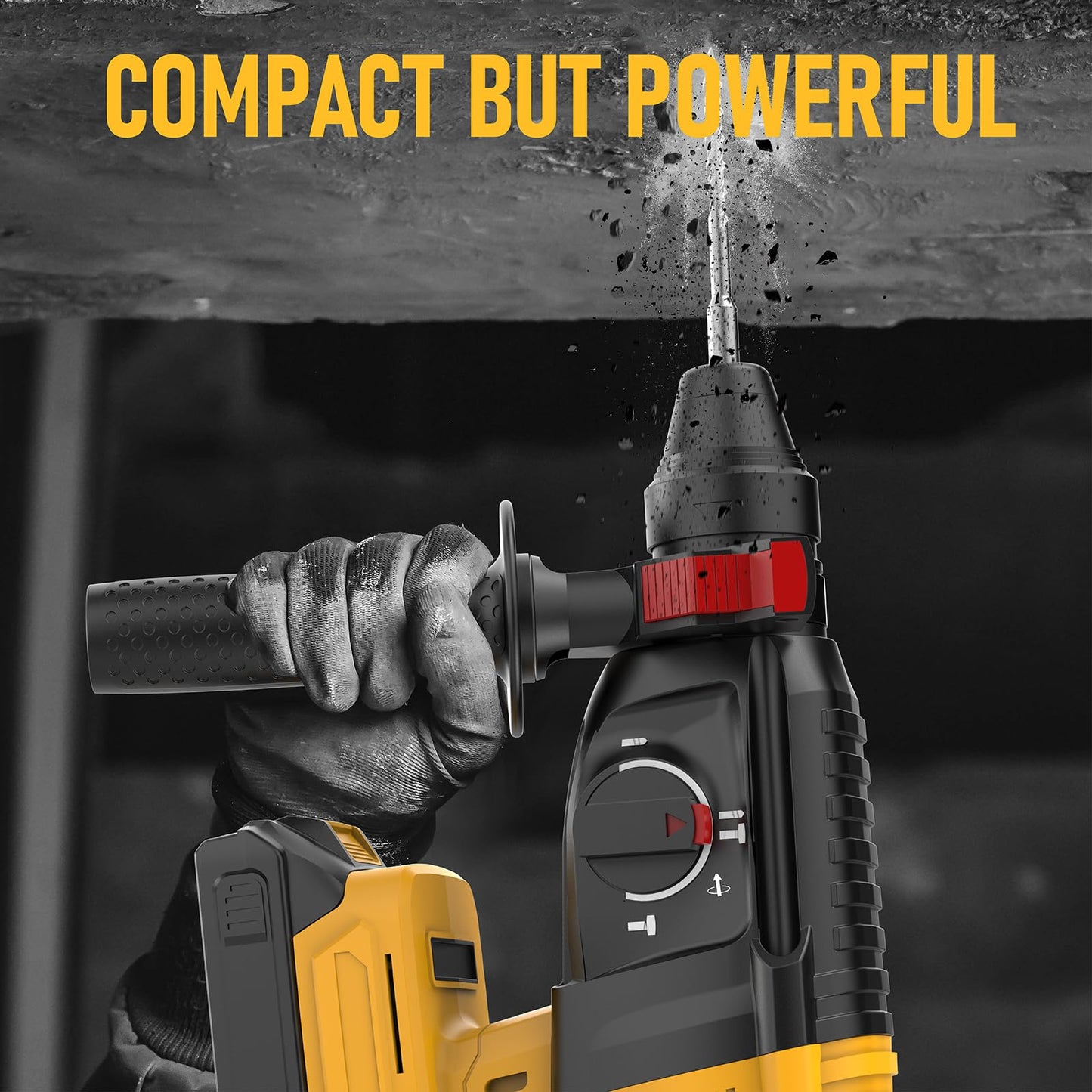 SDS Cordless Rotary Hammer Drill Compatible with Dewalt 20V Battery(NO Battery) Brushless Motor, Safety Clutch, 4 Functions with 5 Drills and Carrying Bag for Concrete/Masonry/Wood/Metal