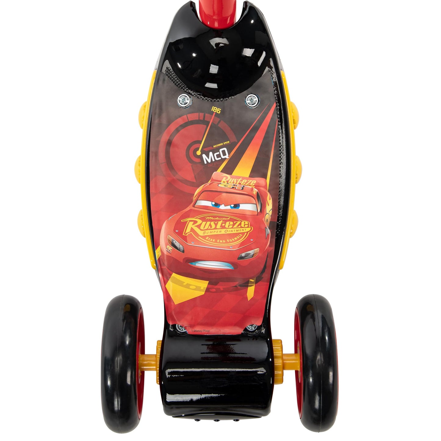 Huffy Disney Pixar Cars Preschool Scooter W/Lights, Bell & A Water Bottle