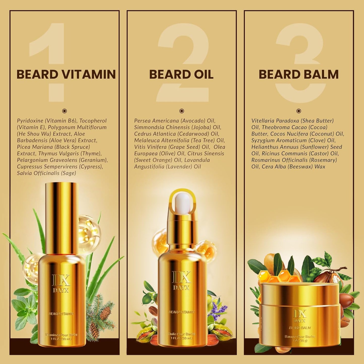 Gift Sets for Men, Valentines Day Gifts for Him Boyfriend Husband, Luxury Beard Kit w/Beard Oil and Beard Balm for Fathers Day, Anniversary Birthday Christmas Stocking Stuffers Gift