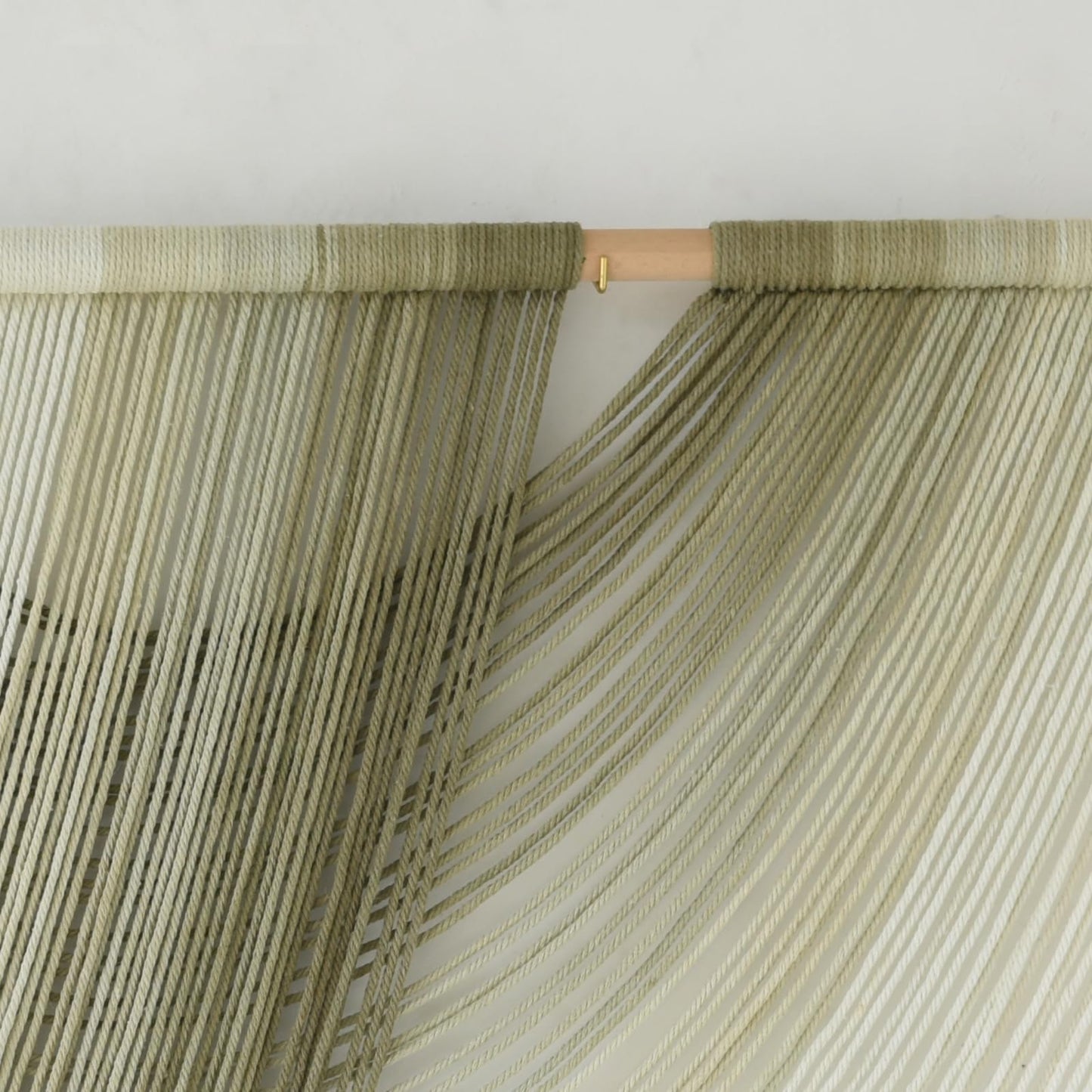 Flber Macrame Wall Hanging Boho Wall Decor Tapestry Dip Dyed Ombre Moss Green Handmade Wall Art Woven Cotton Rope Backdrop with for Bedroom Living Room, 57" W x 39" L