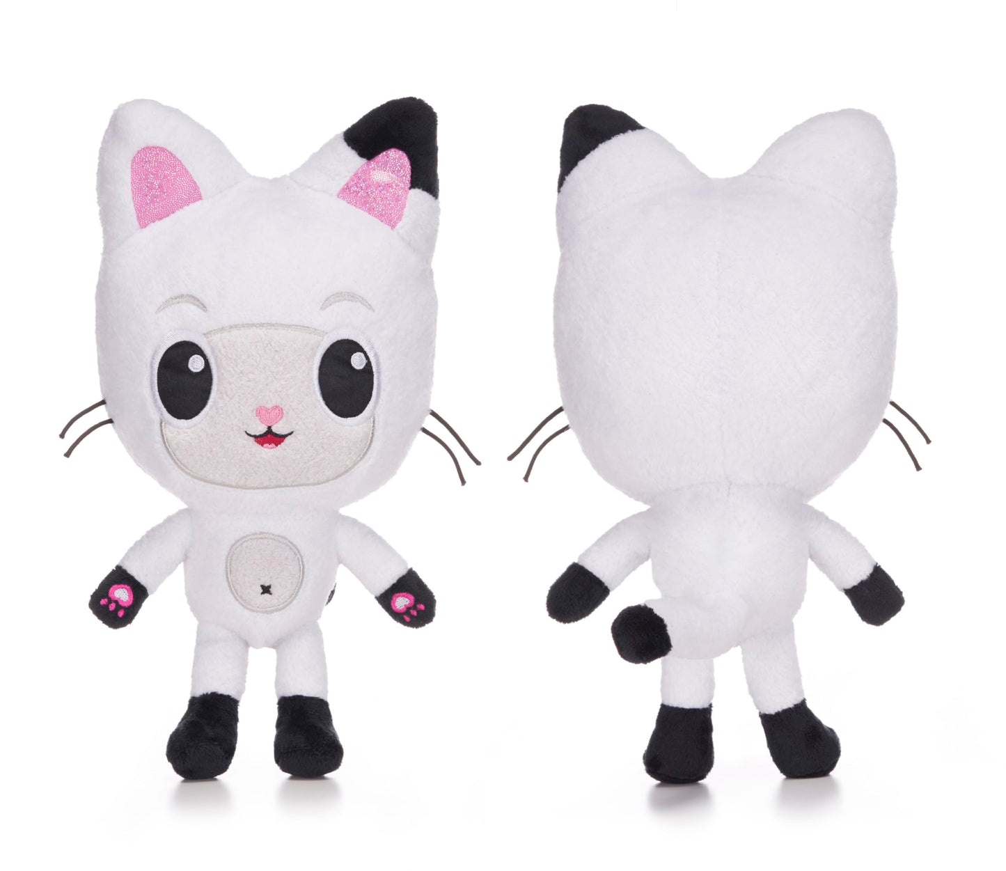 Posh Paws 50105 Gabby's Dollhouse 25cm (10-inches) Pandy Paws Character Soft Plush Toy, White